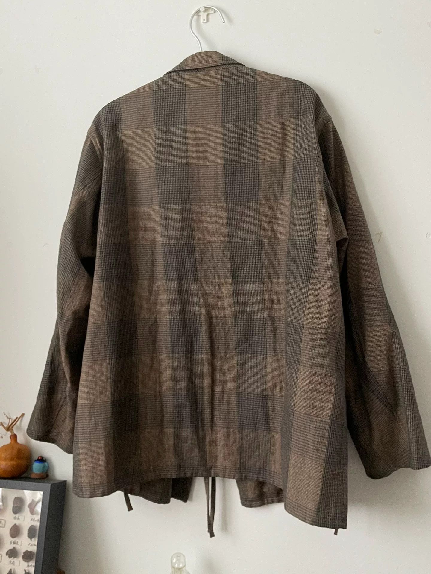 Comoli Comoli Brown Plaid Wool Ramie Jacket Size US M / EU 48-50 / 2 - 3 Thumbnail