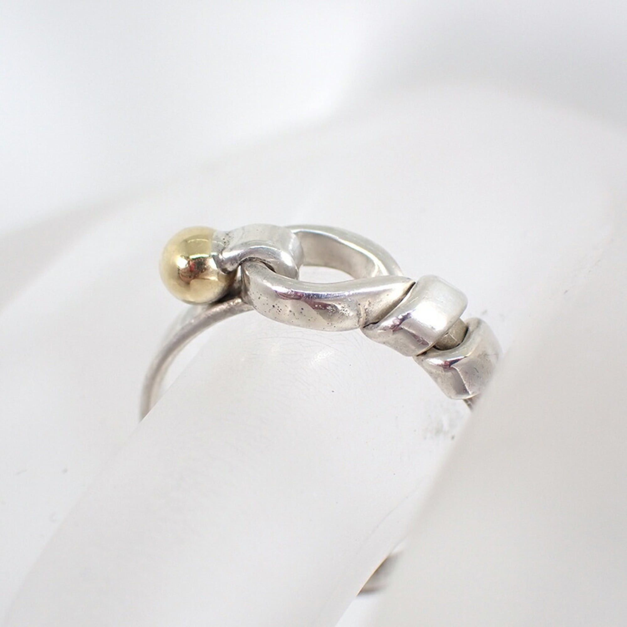 TIFFANY 925 750 Hook & Eye Combination Ring Size 12