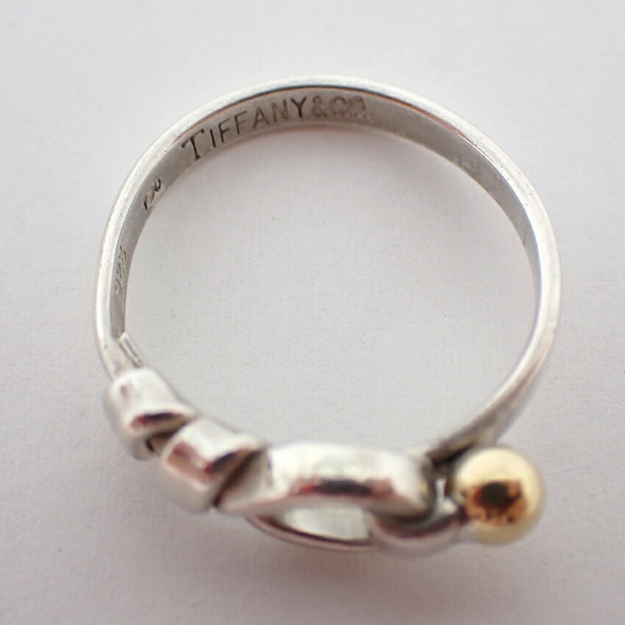 TIFFANY 925 750 Hook & Eye Combination Ring Size 12