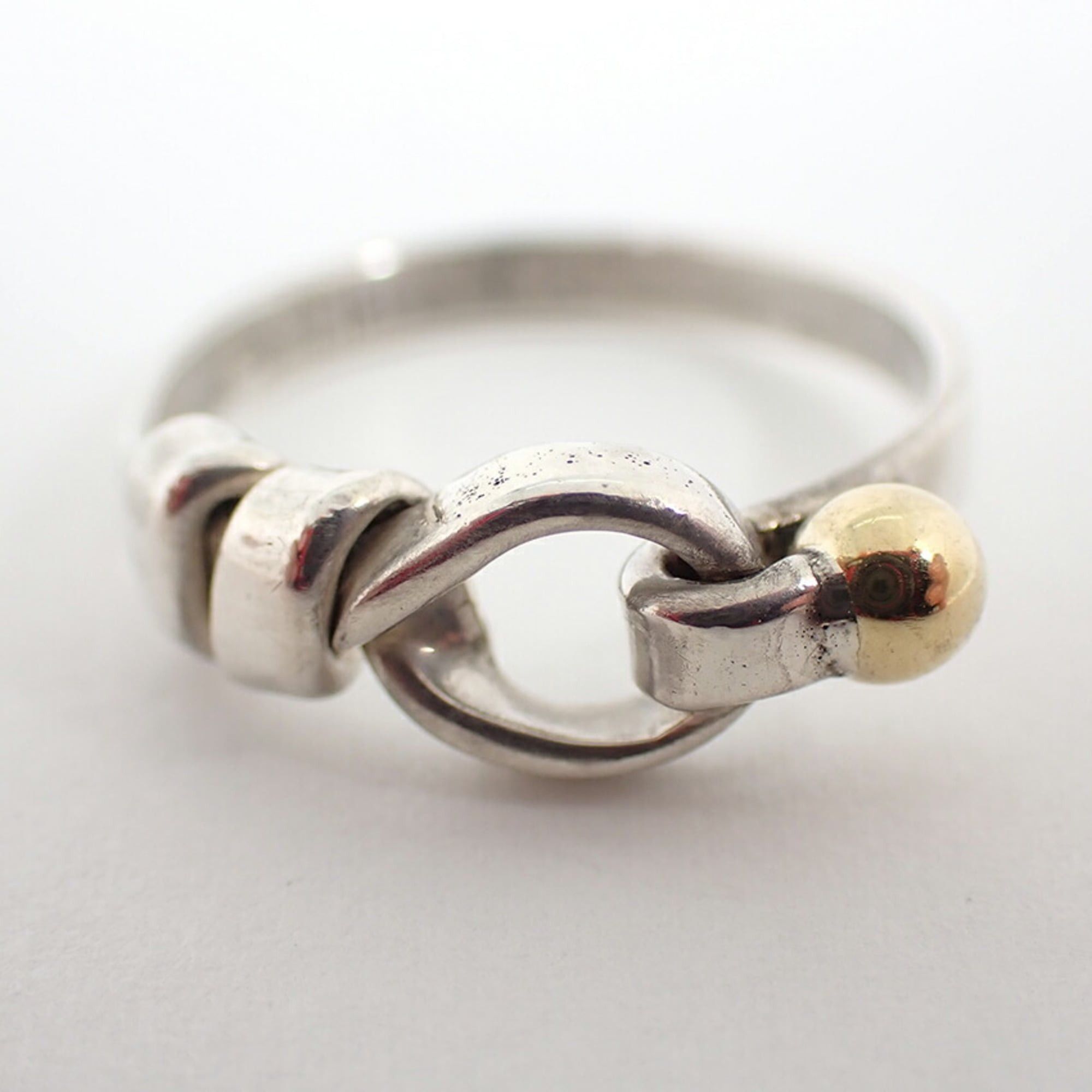 TIFFANY 925 750 Hook & Eye Combination Ring Size 12