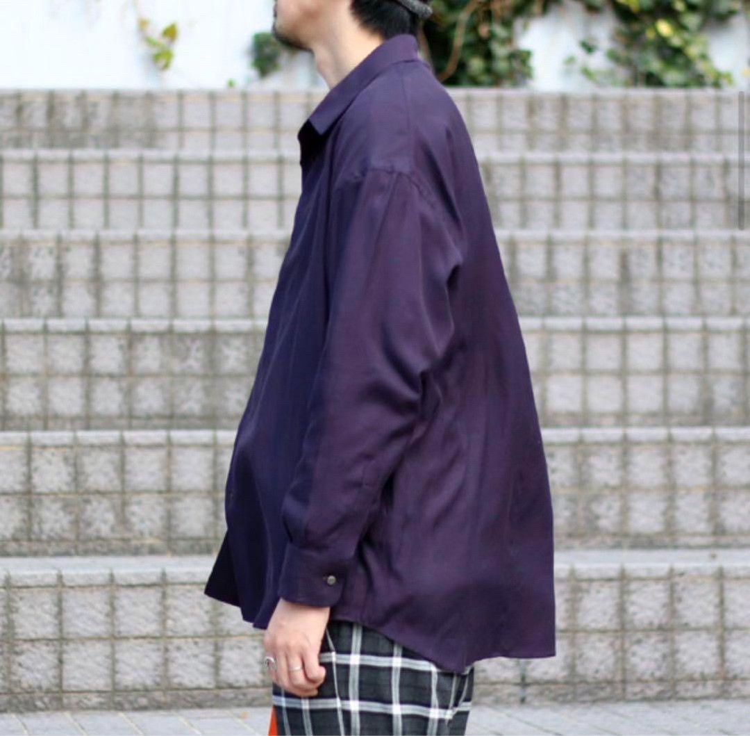 Thee Teen-Aged thee Washed Purple Cupro Long-Sleeve Shirt Size US M / EU 48-50 / 2 - 2 Thumbnail