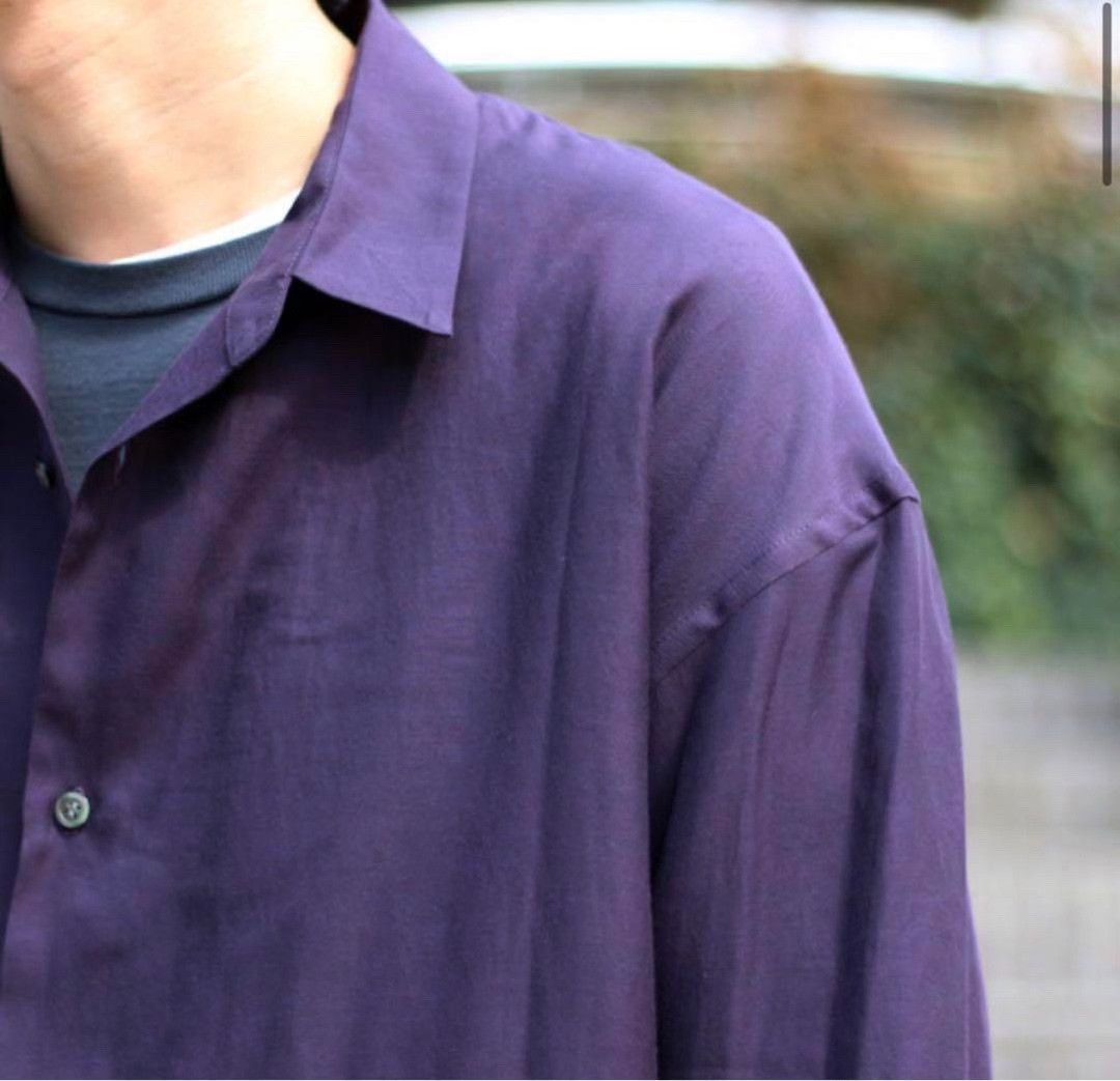 Thee Teen-Aged thee Washed Purple Cupro Long-Sleeve Shirt Size US M / EU 48-50 / 2 - 3 Thumbnail