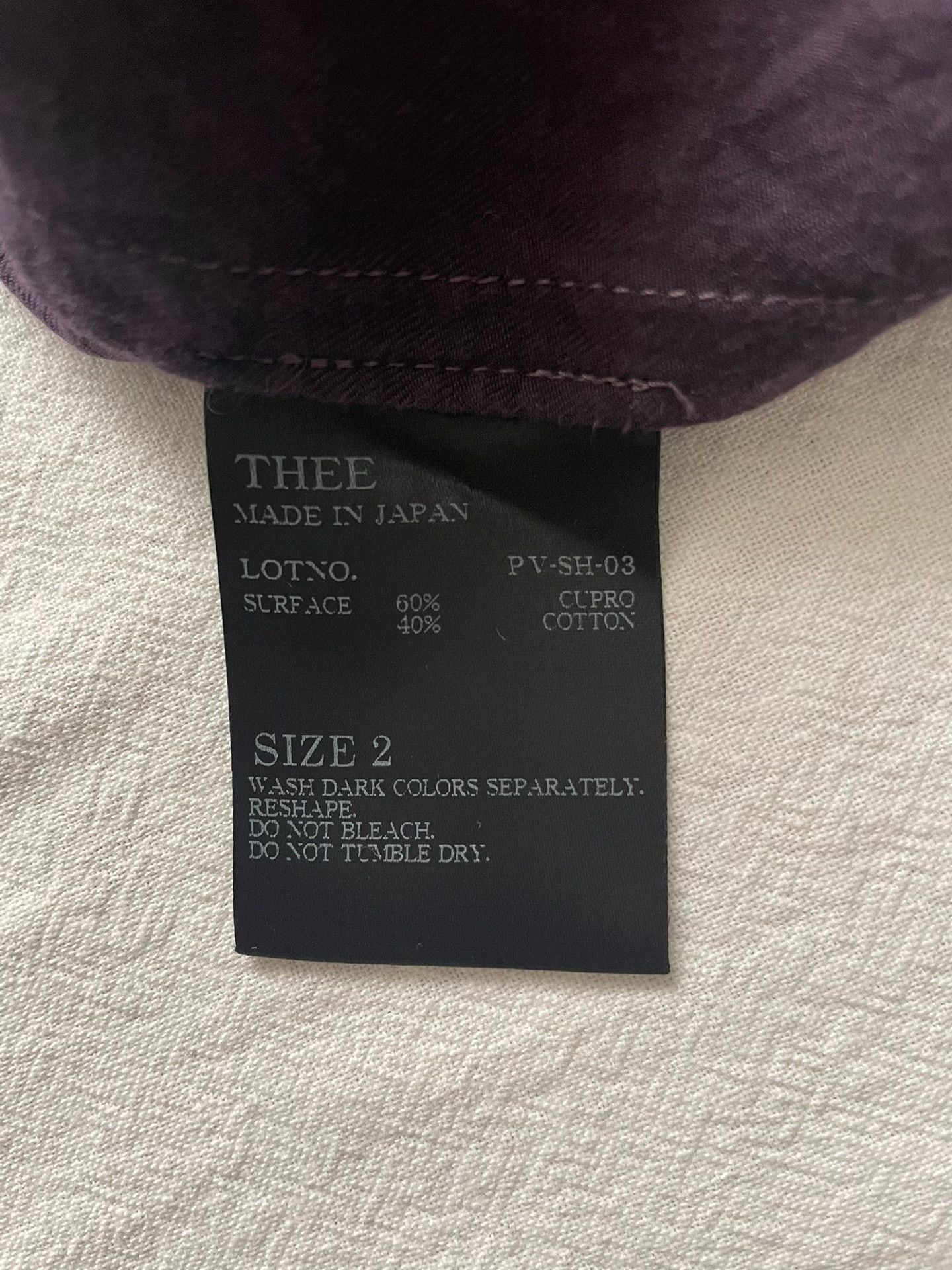 Thee Teen-Aged thee Washed Purple Cupro Long-Sleeve Shirt Size US M / EU 48-50 / 2 - 8 Thumbnail