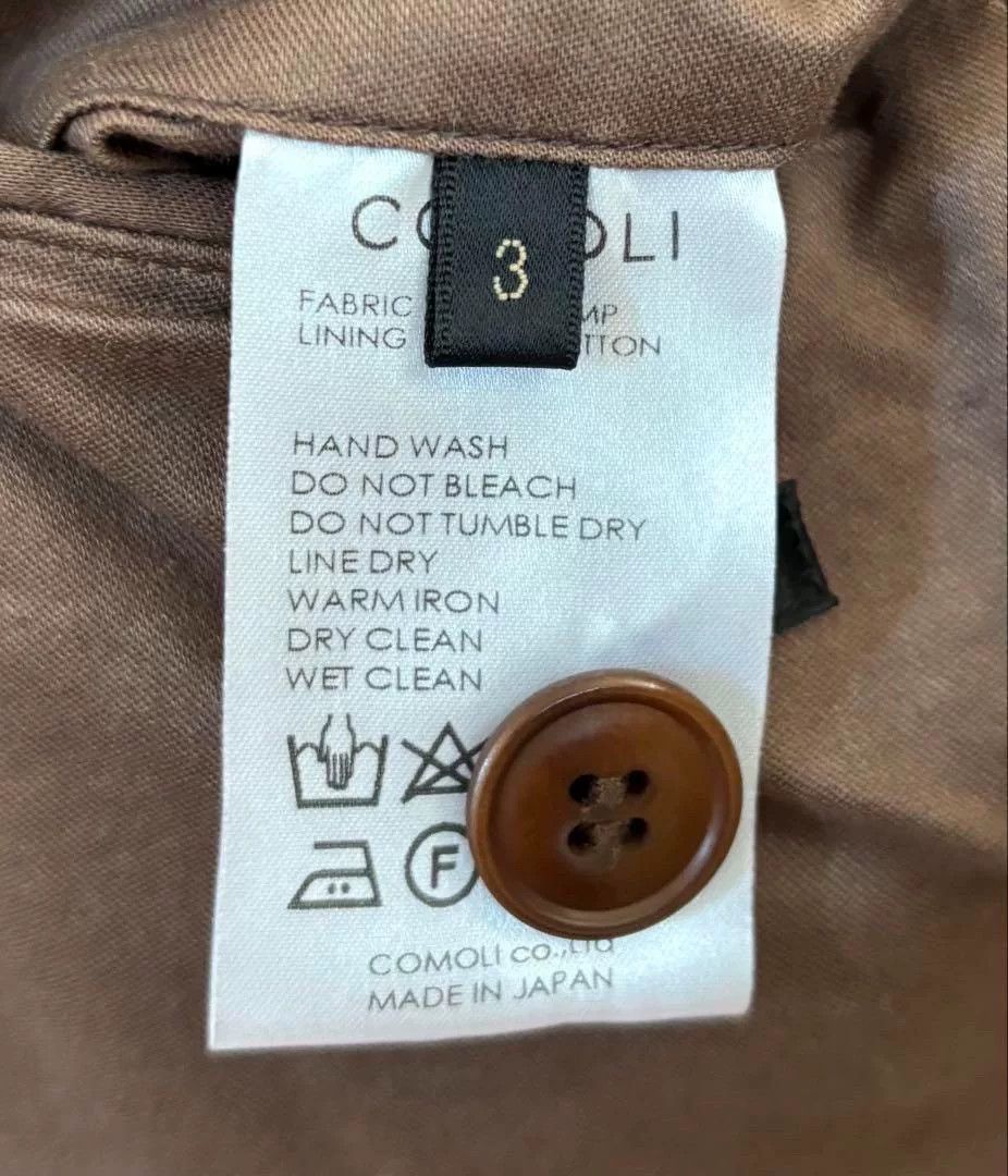 Comoli Comoli Limited Brown Hemp Collarless Jacket Size US M / EU 48-50 / 2 - 6 Thumbnail