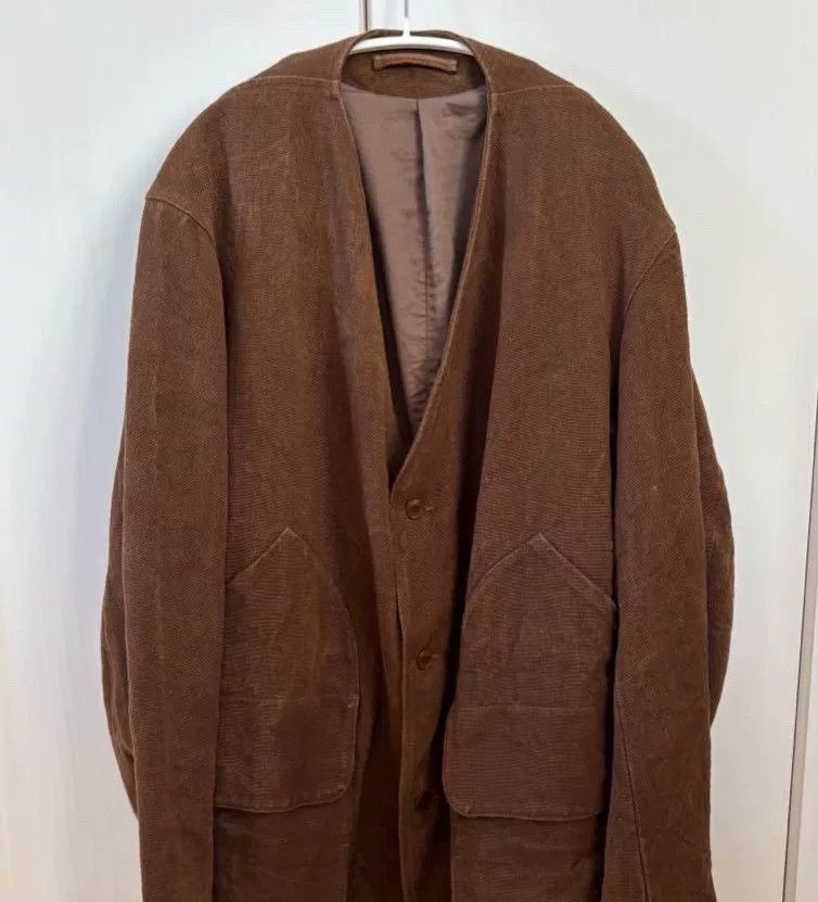 Comoli Comoli Limited Brown Hemp Collarless Jacket Size US M / EU 48-50 / 2 - 2 Thumbnail