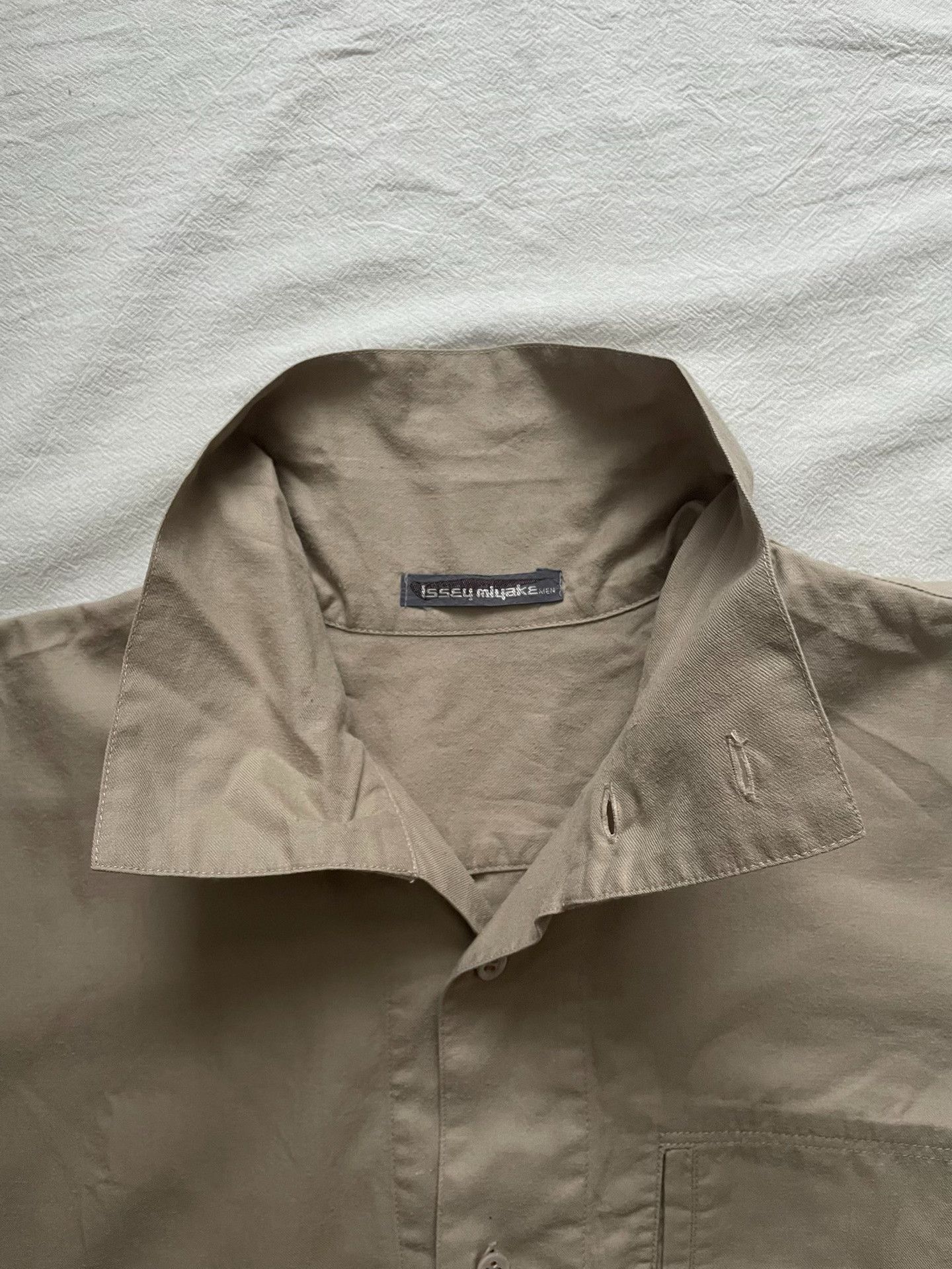 Issey Miyake 1980s Issey Miyake Khaki High Collar Shirt Size US M / EU 48-50 / 2 - 3 Thumbnail