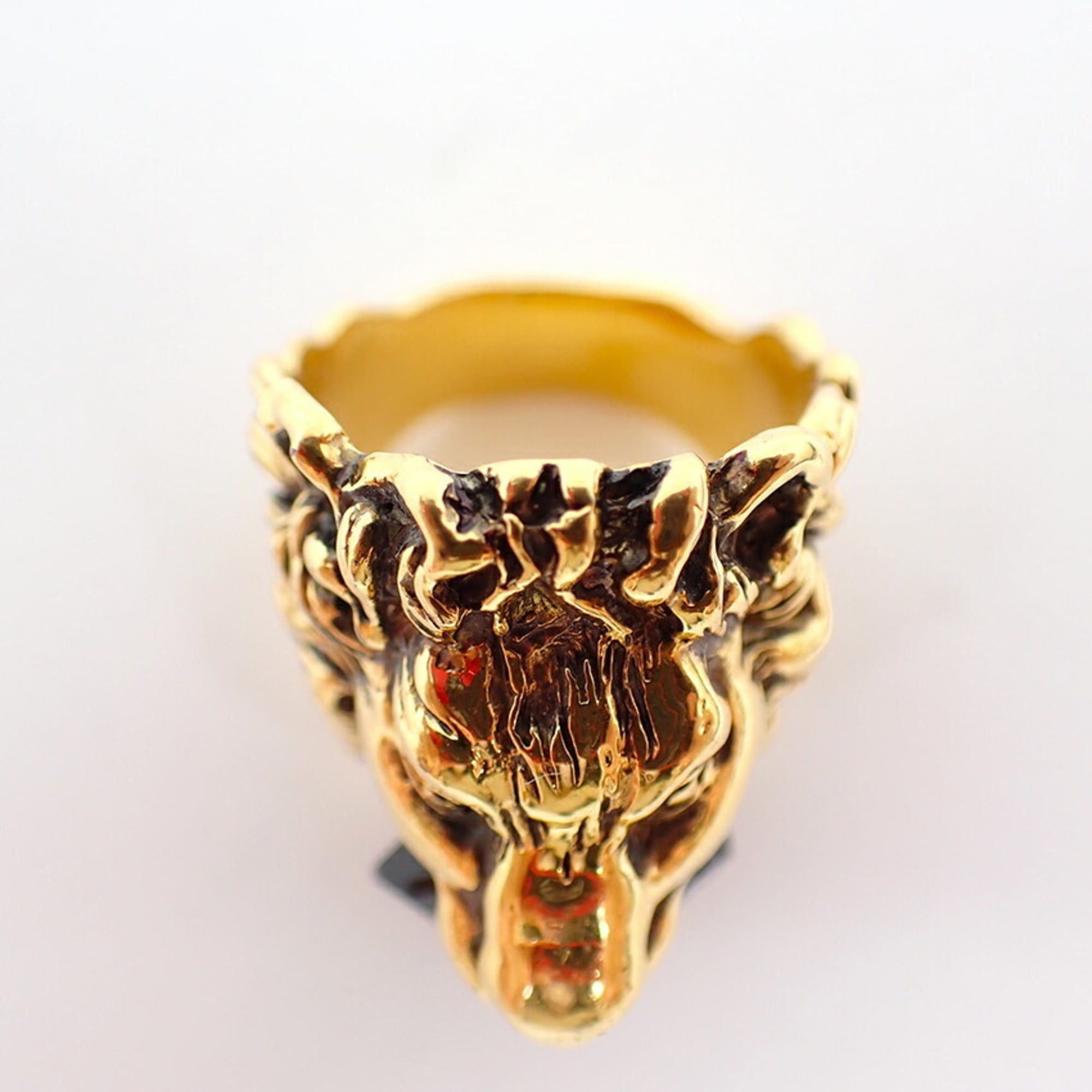Gucci GUCCI Lion Head Color Stone Ring, Size 16 Size ONE SIZE - 8 Thumbnail
