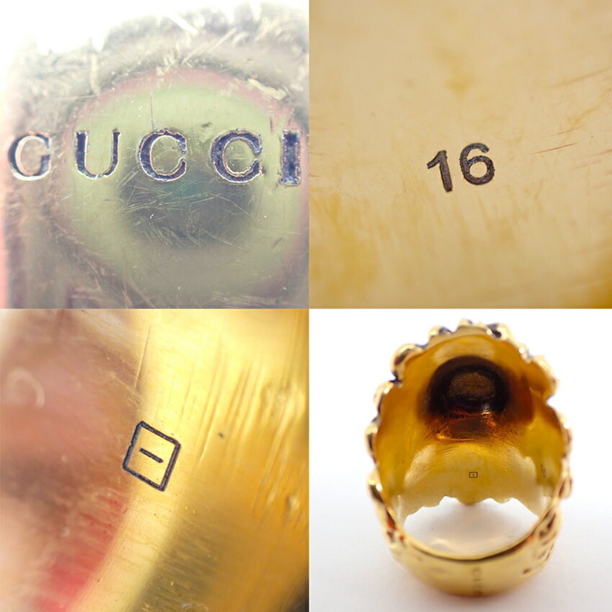 Gucci GUCCI Lion Head Color Stone Ring, Size 16 Size ONE SIZE - 9 Thumbnail