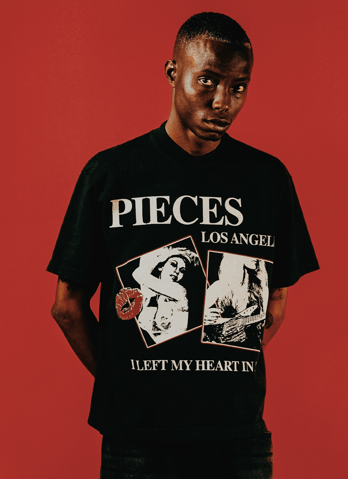 Other Pieces Left My Heart Tee Off Black Size US L / EU 52-54 / 3 - 4 Thumbnail