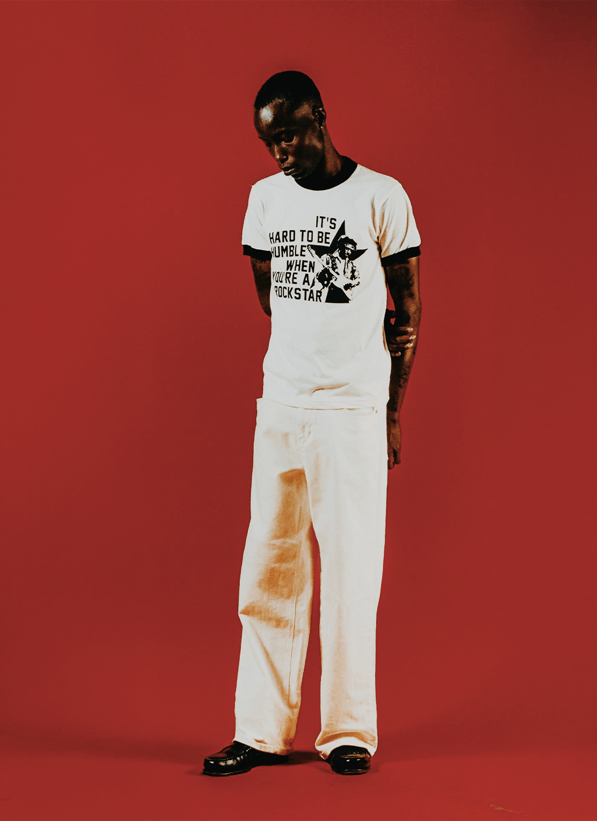Other Pieces Rockstar Ringer White Black Size US XL / EU 56 / 4 - 4 Thumbnail