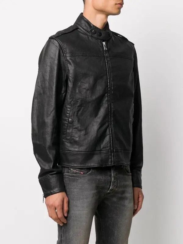 Diesel Diesel Joggjeans Black Biker Jacket Size US M / EU 48-50 / 2 - 7 Thumbnail