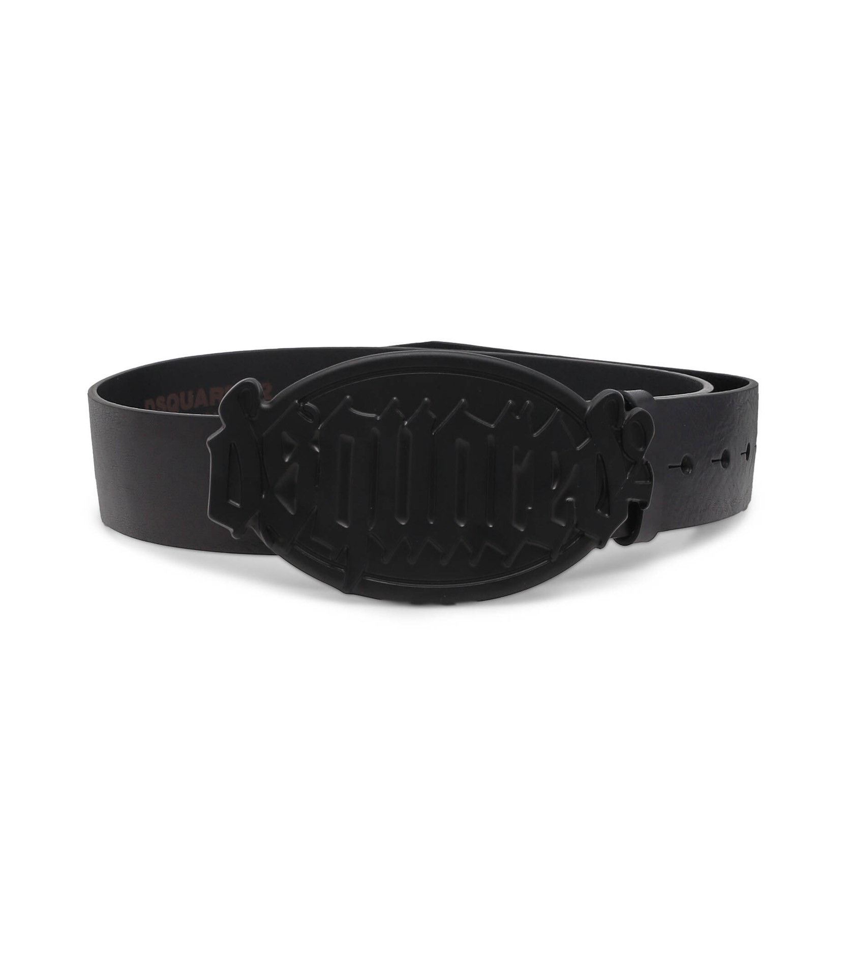Dsquared2 Dsquared2 Black Leather Belt with Gothic Buckle Size ONE SIZE - 7 Thumbnail