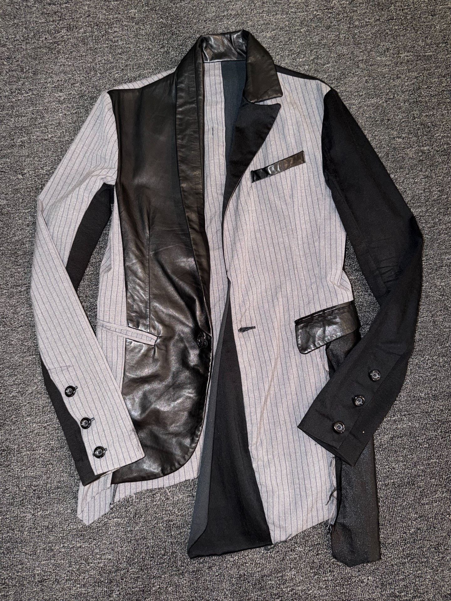 KEITAMARUYAMA CATORSE Sheepskin Paneled Blazer Jacket Size S / US 4 / IT 40 - 3 Thumbnail