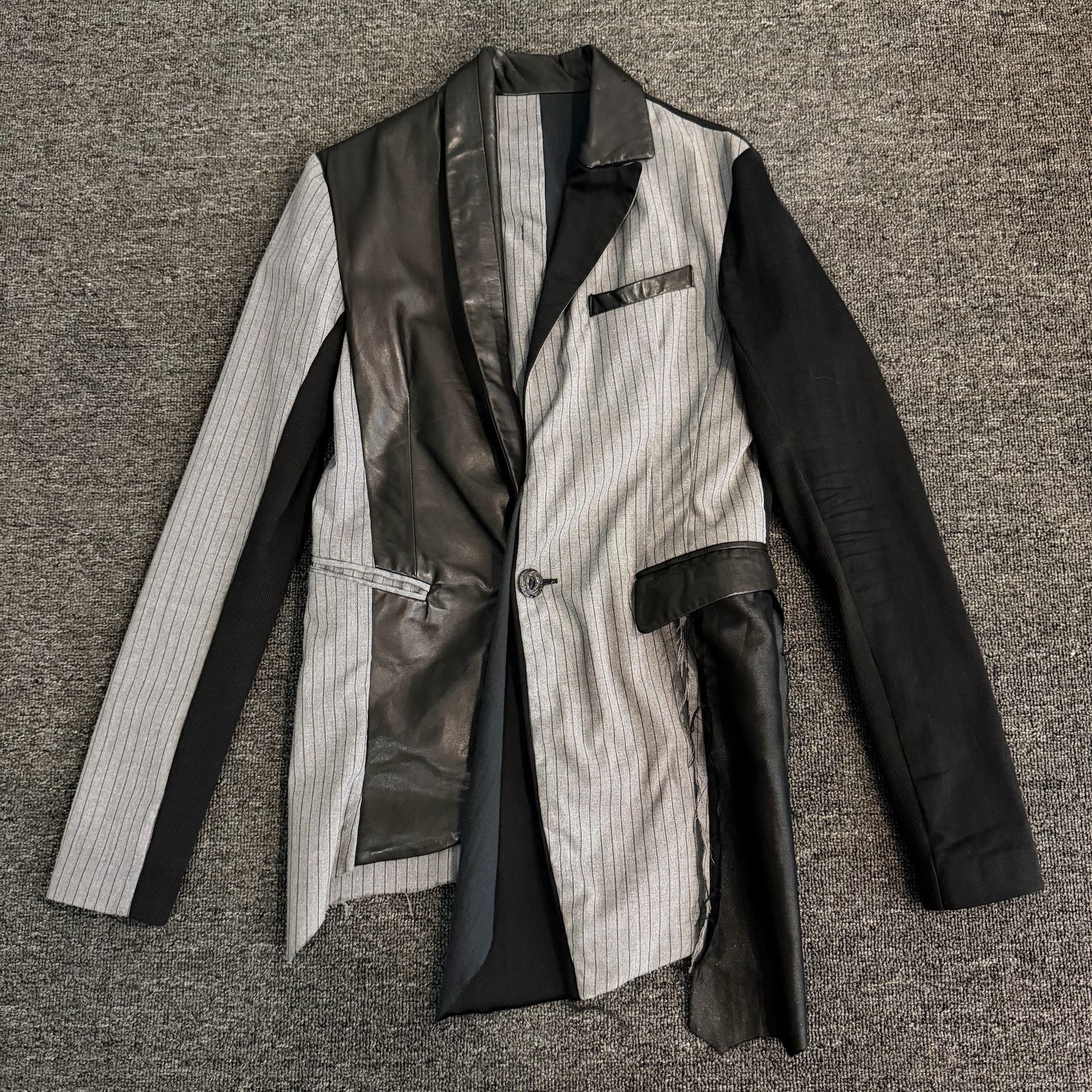 KEITAMARUYAMA CATORSE Sheepskin Paneled Blazer Jacket Size S / US 4 / IT 40 - 4 Thumbnail