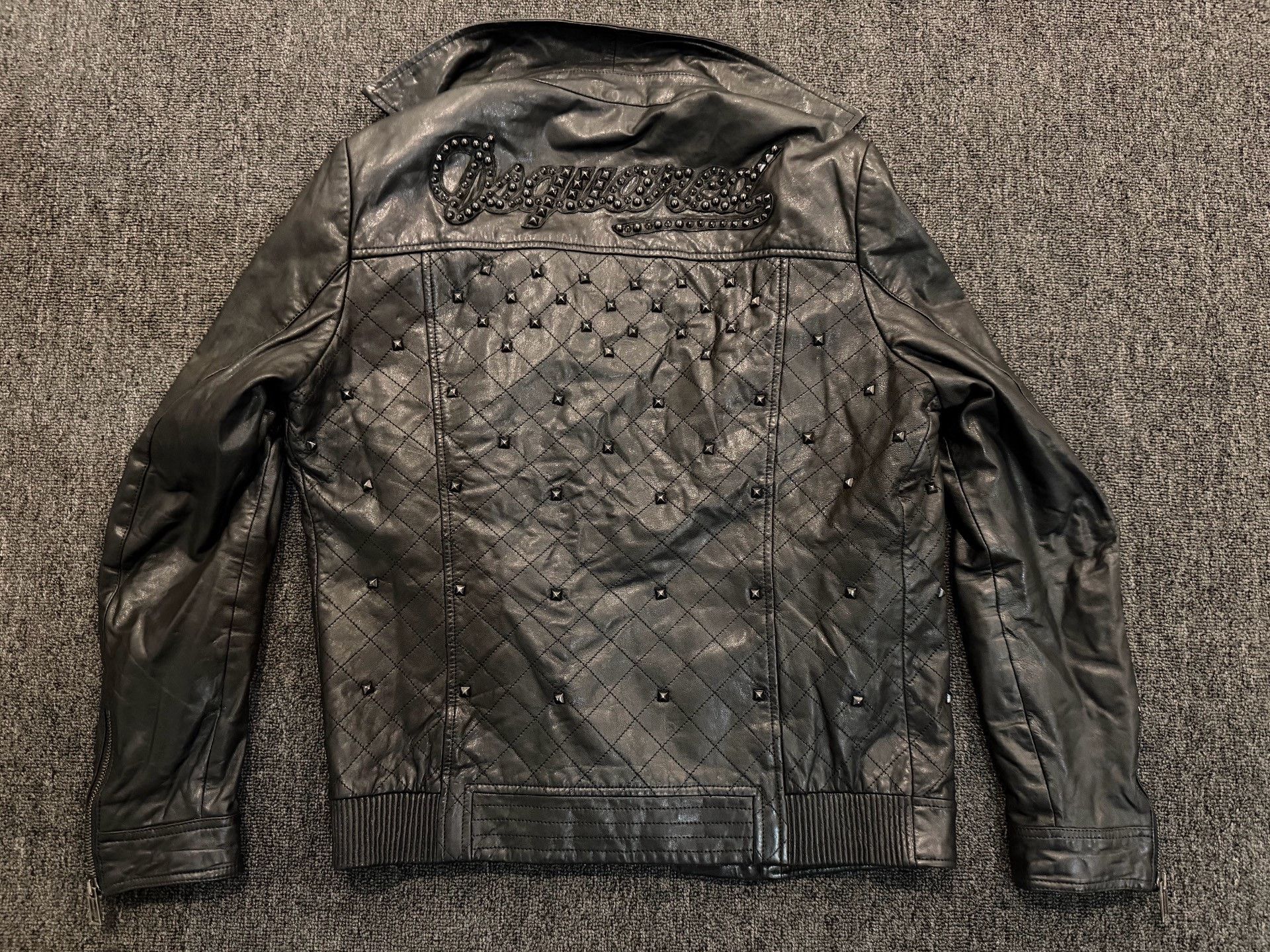 Dsquared2 DSquared2 Black Rivet Leather Jacket Size US S / EU 44-46 / 1 - 6 Thumbnail