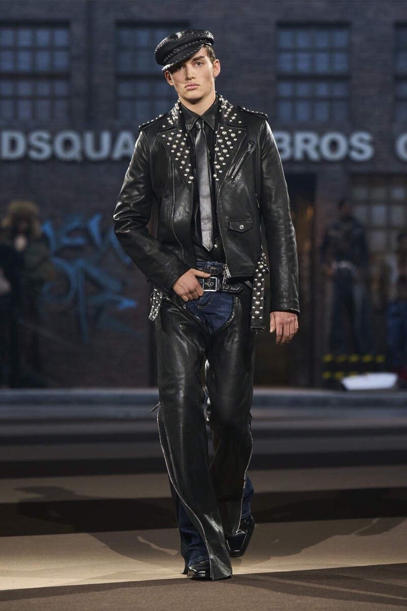 Dsquared2 DSquared2 Black Rivet Leather Jacket Size US S / EU 44-46 / 1 - 7 Thumbnail