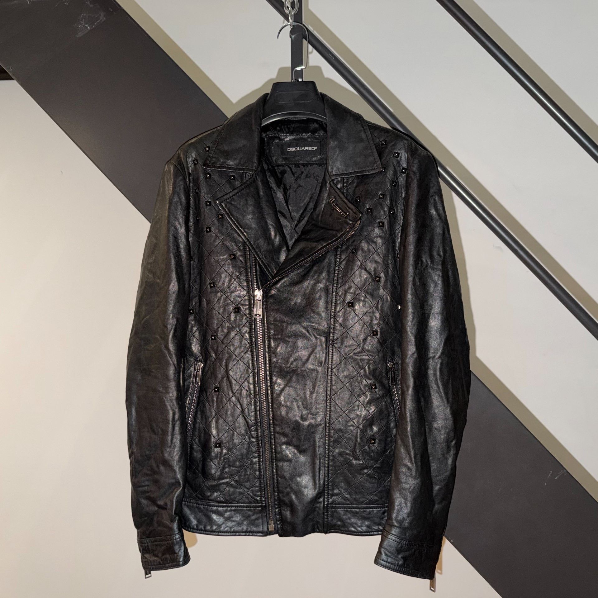 Dsquared2 DSquared2 Black Rivet Leather Jacket Size US S / EU 44-46 / 1 - 2 Thumbnail