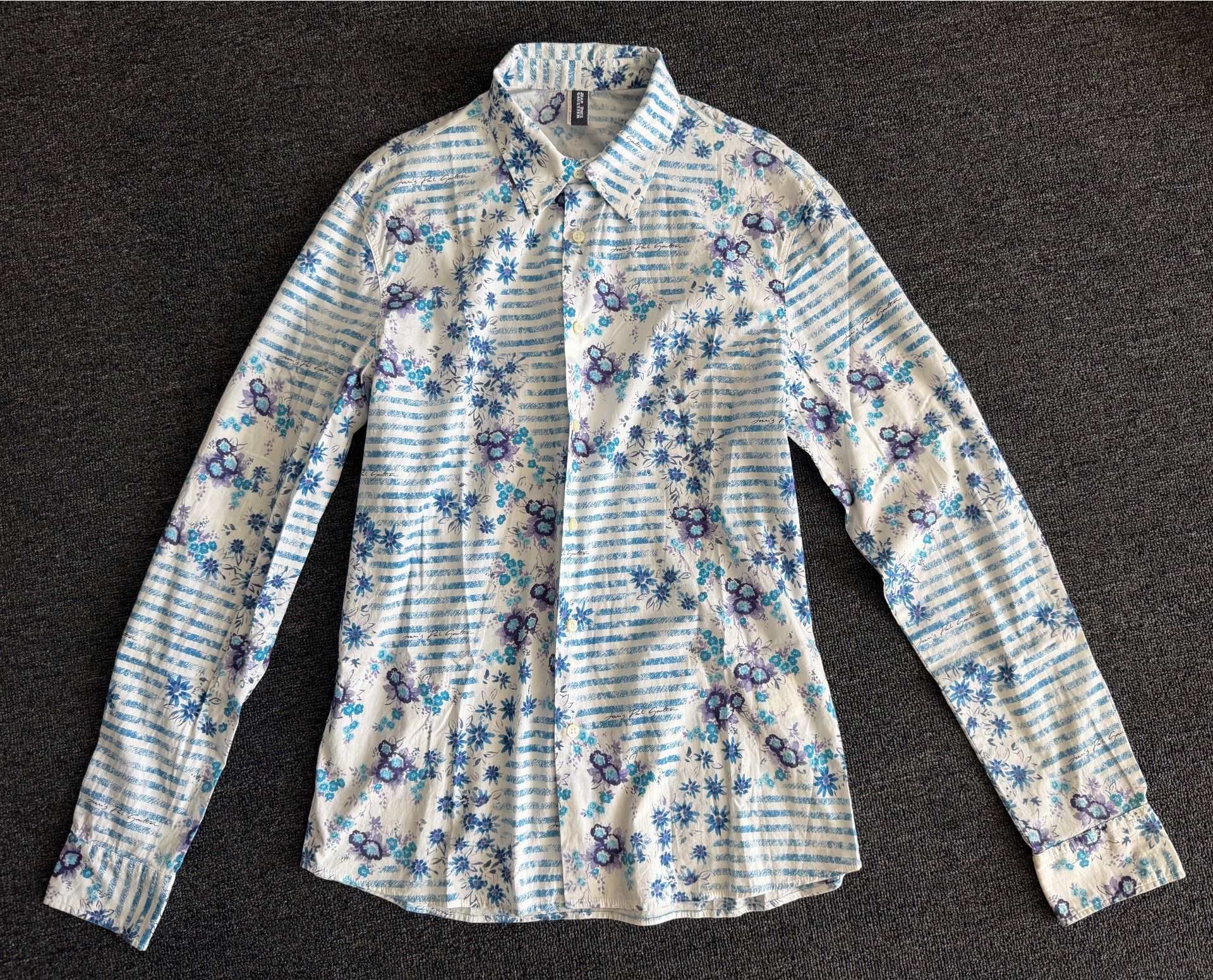 Jean Paul Gaultier Jean Paul Gaultier Breton Stripe Shirt Size US L / EU 52-54 / 3 - 3 Thumbnail