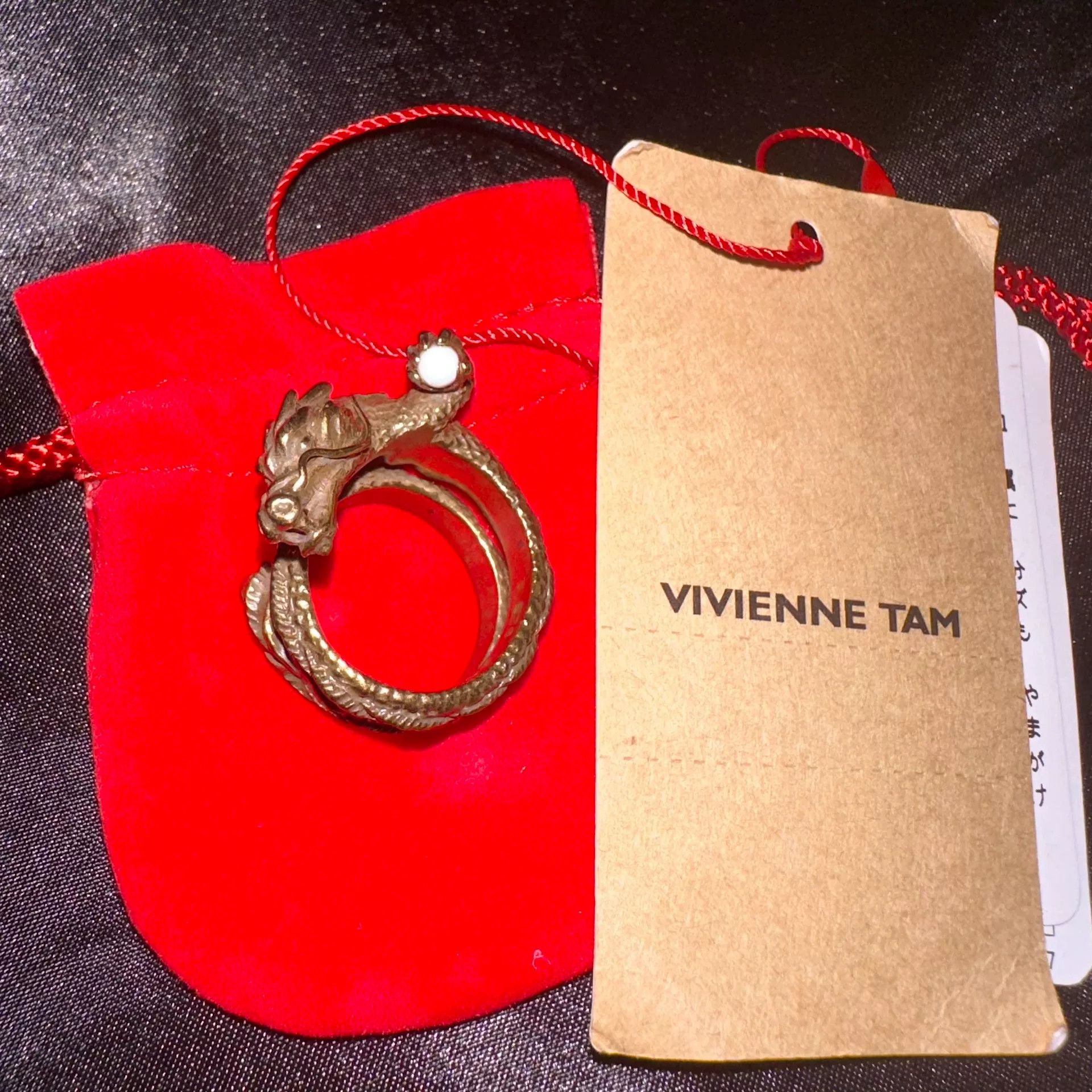 Vivienne Tam Vivienne Tam Dragon Double Ring Size ONE SIZE - 4 Thumbnail