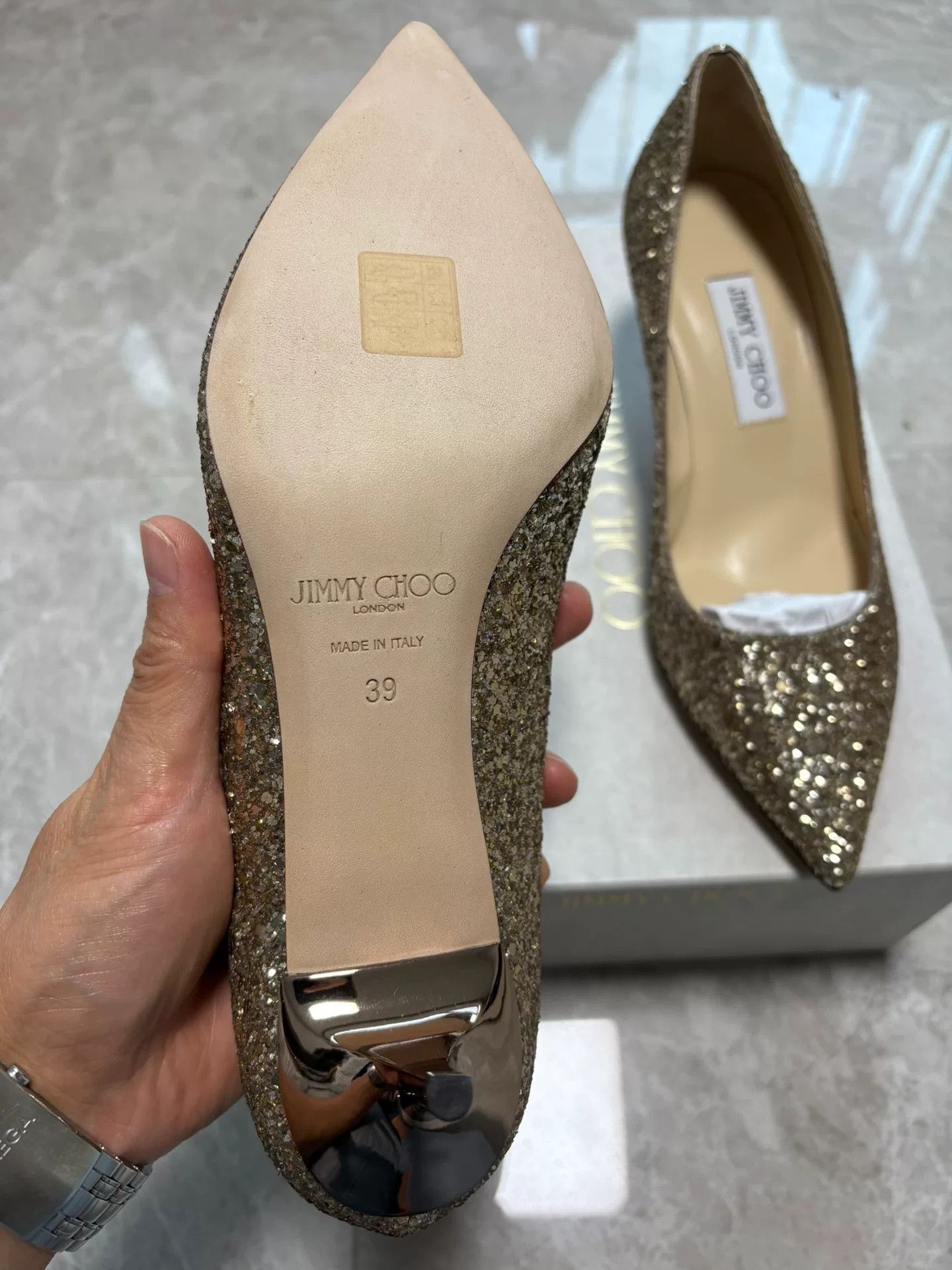 Jimmy Choo Jimmy Choo Gold High Heels Size 39 Size US 8 / IT 38 - 3 Thumbnail