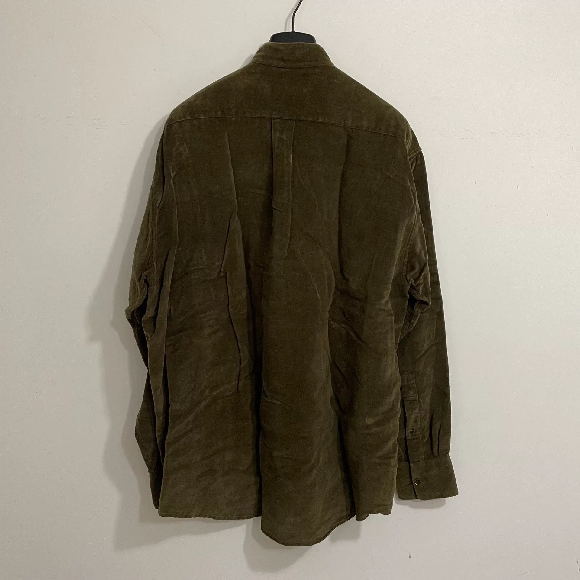 Hed Mayner Hed Mayner 17AW Green Velvet Collarless Shirt Size US S / EU 44-46 / 1 - 2 Thumbnail