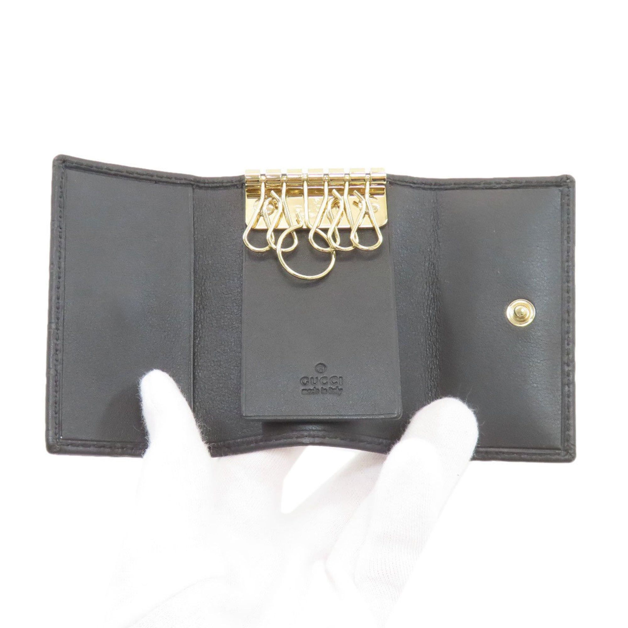 Gucci Gucci 138093 GG Signature Shima Leather Key Case for Women Size ONE SIZE - 4 Thumbnail