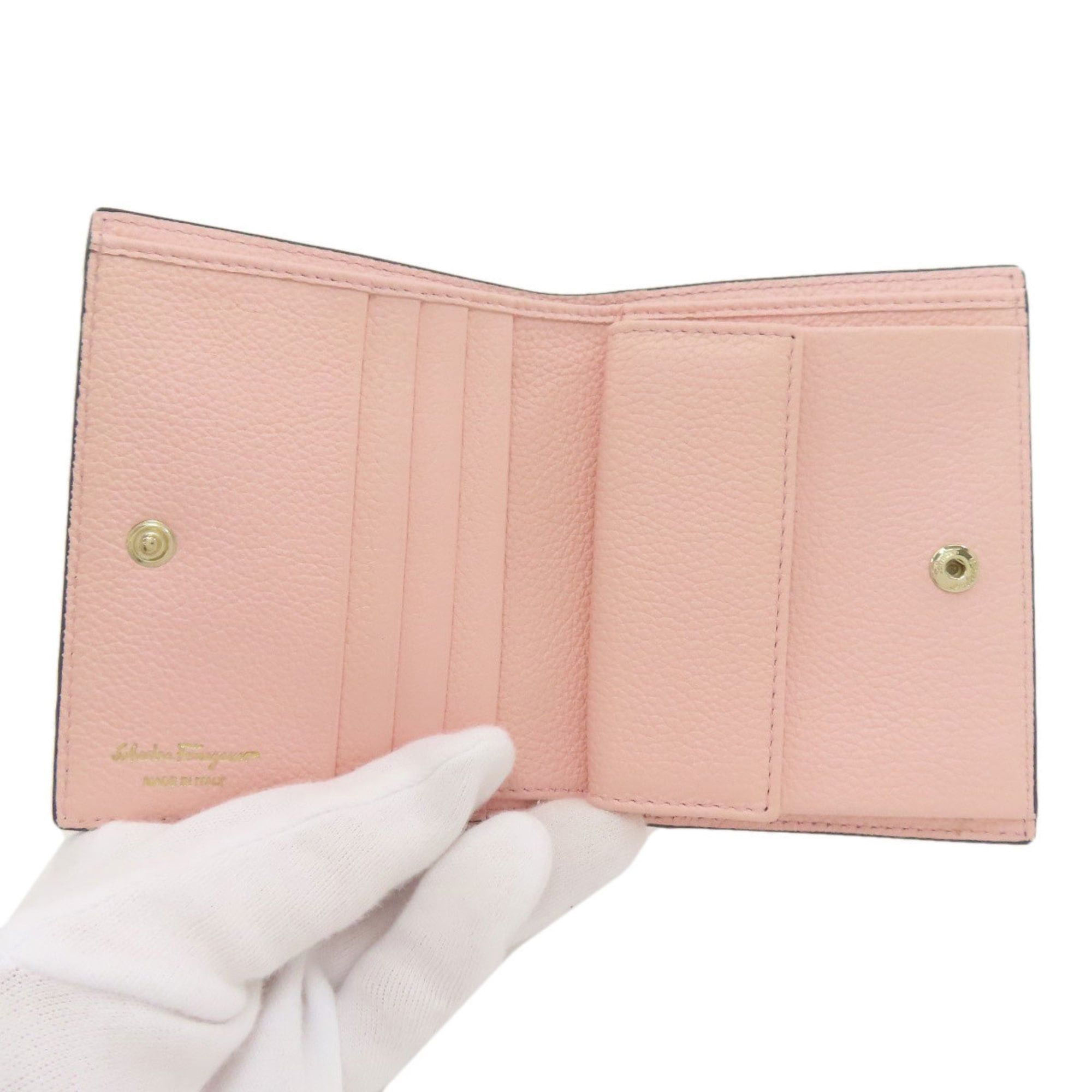 Salvatore Ferragamo Salvatore Ferragamo Gancini hardware bifold leather wallet for women Size ONE SIZE - 4 Thumbnail