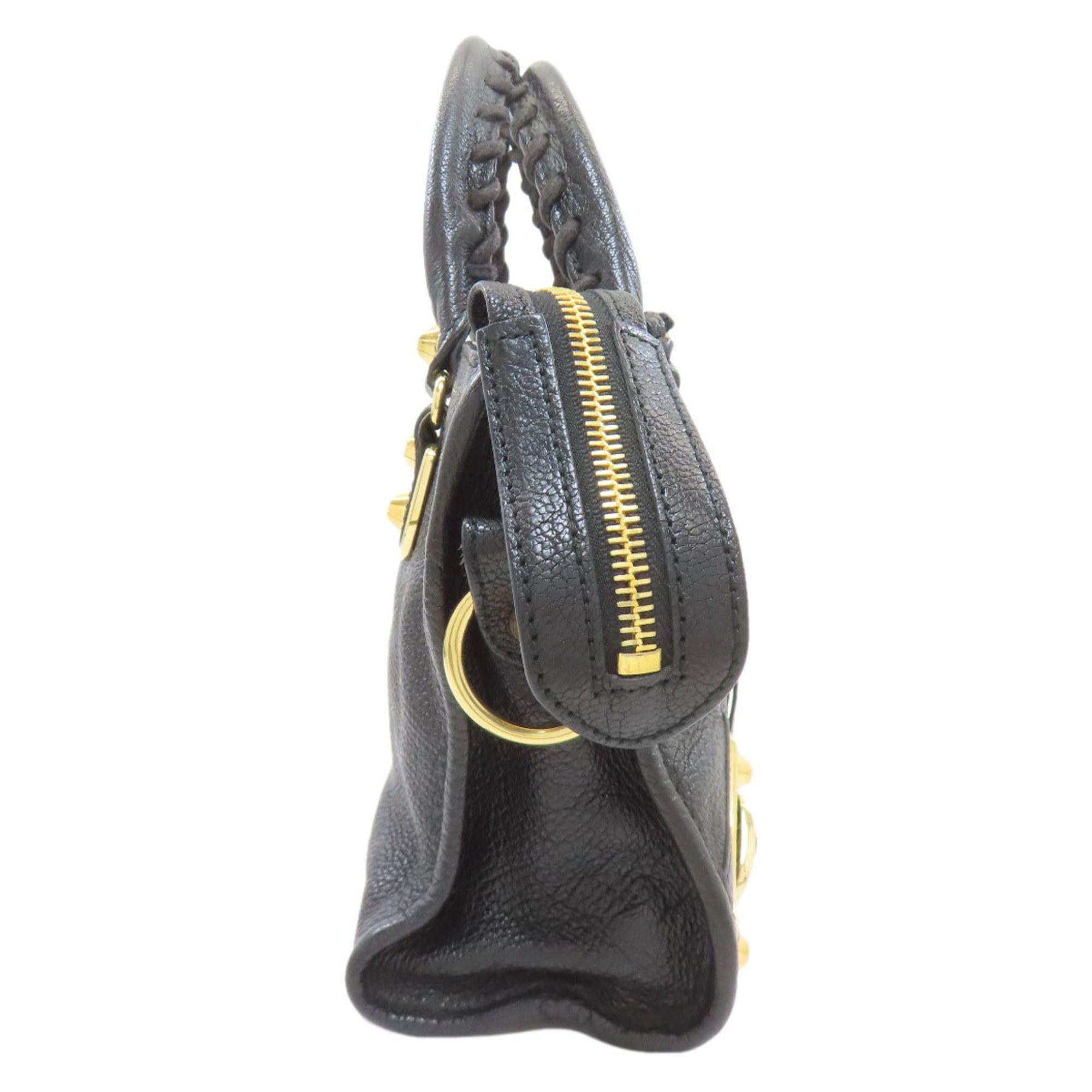 Balenciaga Balenciaga 390160 Classic Metallic Edge Mini City 2-Way Handbag in Calfskin Leather for Women Size ONE SIZE - 3 Thumbnail