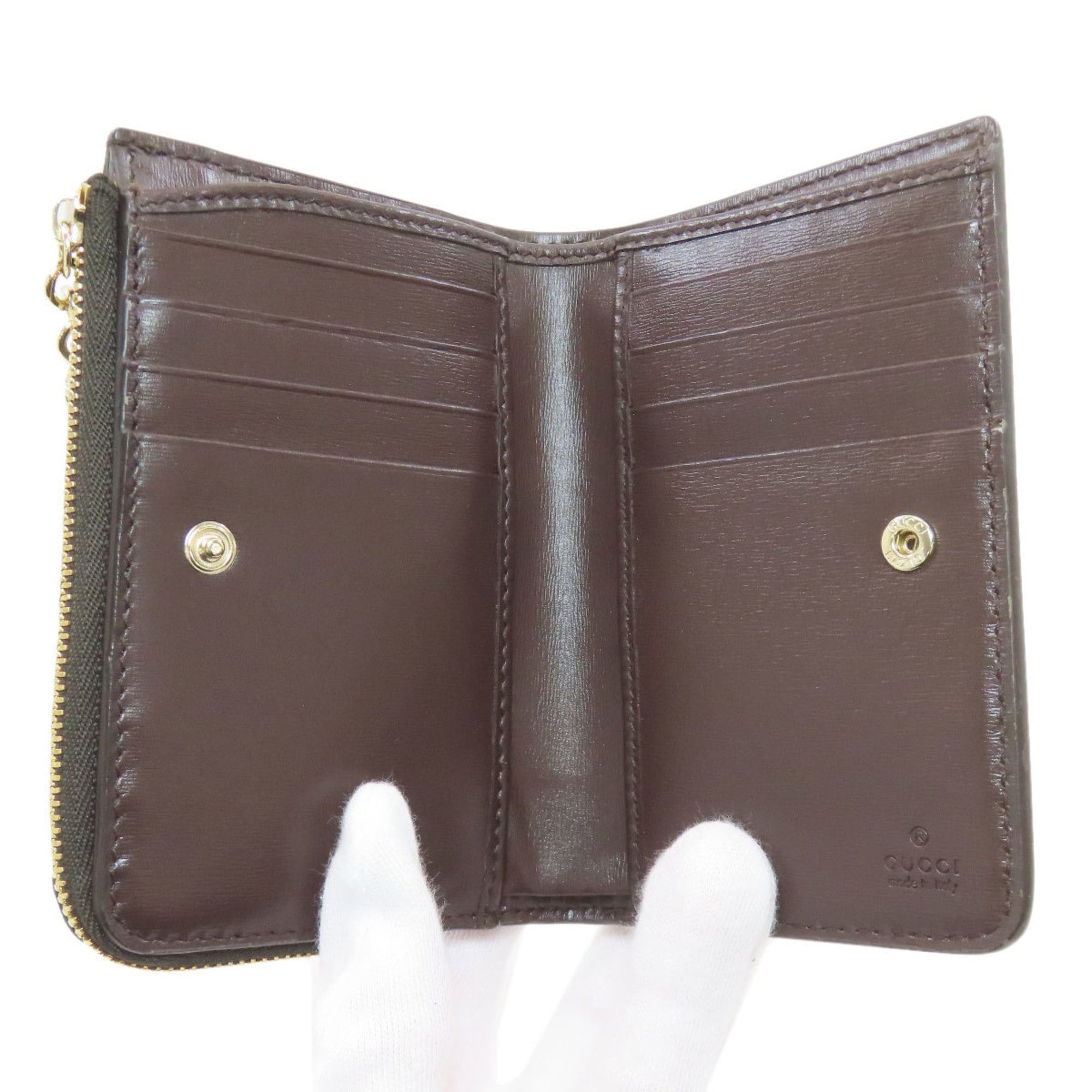 Gucci Gucci 790036 GG Pattern Bifold Wallet Canvas Women's GUCCI Size ONE SIZE - 4 Thumbnail