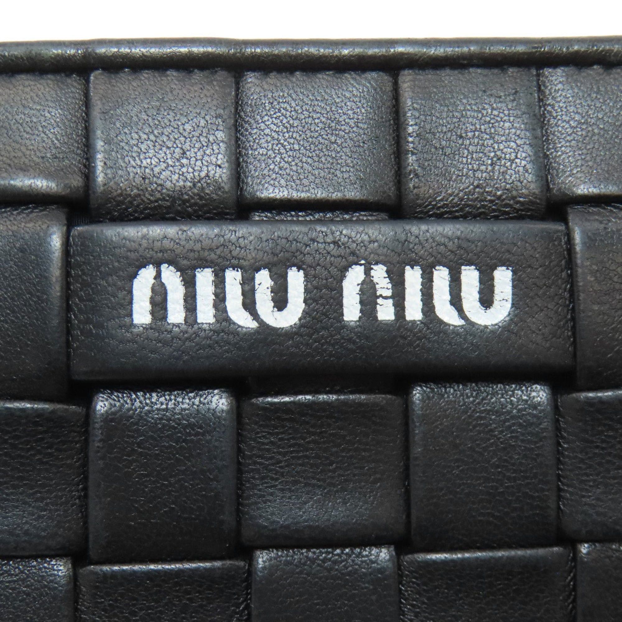 Miu Miu Miu Miu Miu Braided Leather Bifold Wallet for Women Size ONE SIZE - 22 Thumbnail