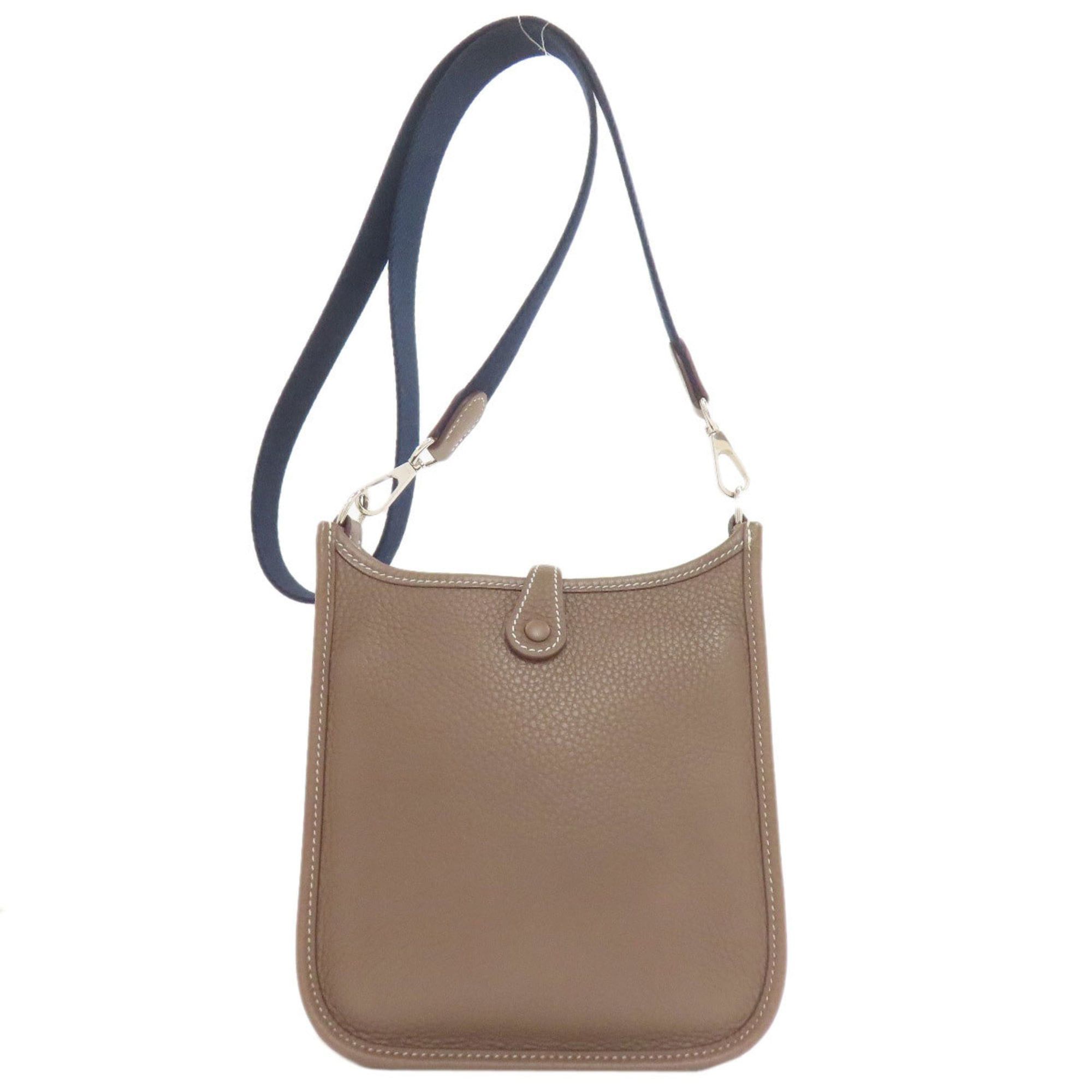 Hermes Hermès Evelyn TPM Etoupe Shoulder Bag with Silver Hardware, Taurillon, Women's, HERMES Size ONE SIZE - 2 Thumbnail