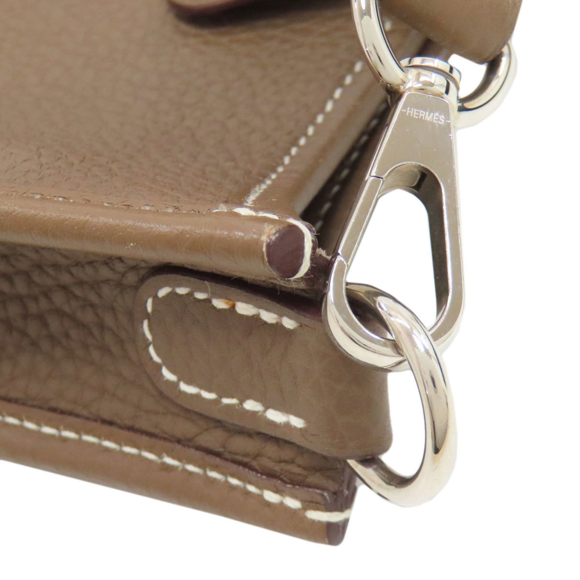 Hermes Hermès Evelyn TPM Etoupe Shoulder Bag with Silver Hardware, Taurillon, Women's, HERMES Size ONE SIZE - 10 Thumbnail