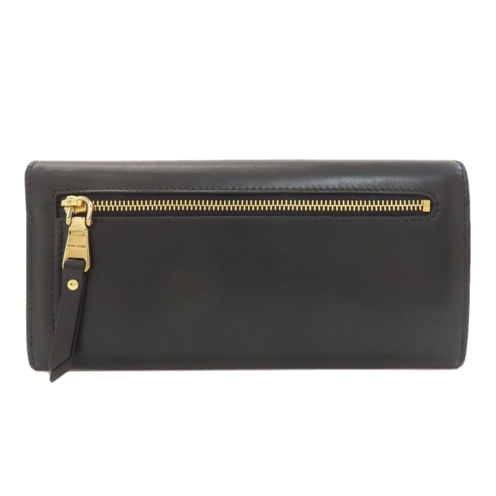 Miu Miu Miu Miu Miu Ribbon Motif Long Wallet Leather Women's MIUMIU Size ONE SIZE - 2 Thumbnail