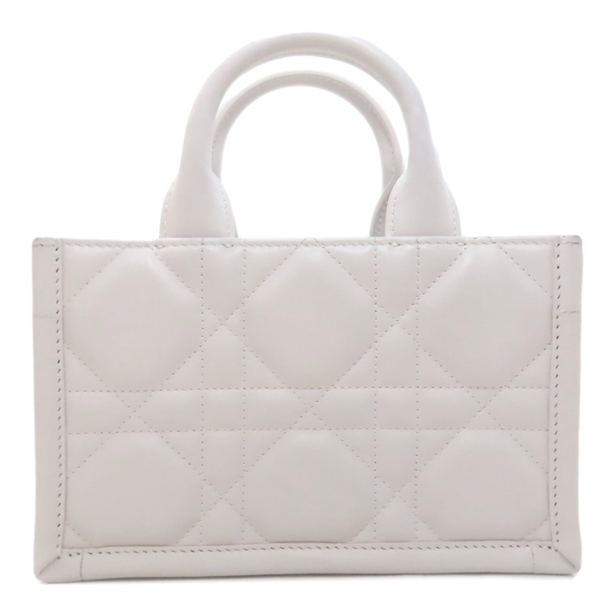 Dior Christian Dior Book Tote Mini Macro Cannage 2-Way Handbag in Calfskin, Women's CHRISTIAN DIOR Size ONE SIZE - 2 Thumbnail