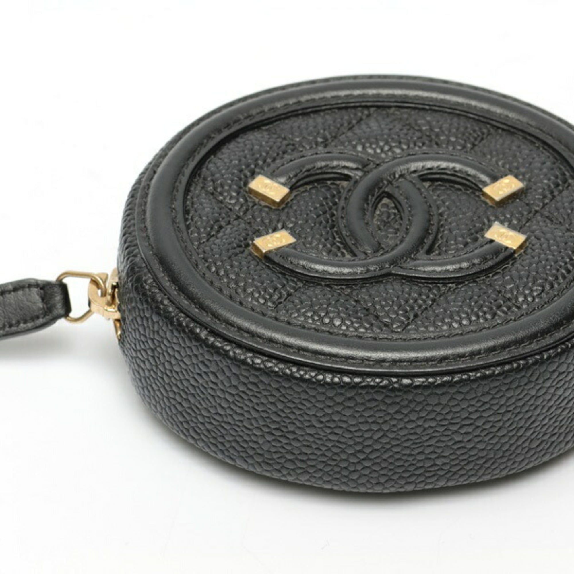 Chanel CHANEL CC Filigree Coin Case A81458 in Black Caviar Leather Size ONE SIZE - 3 Thumbnail