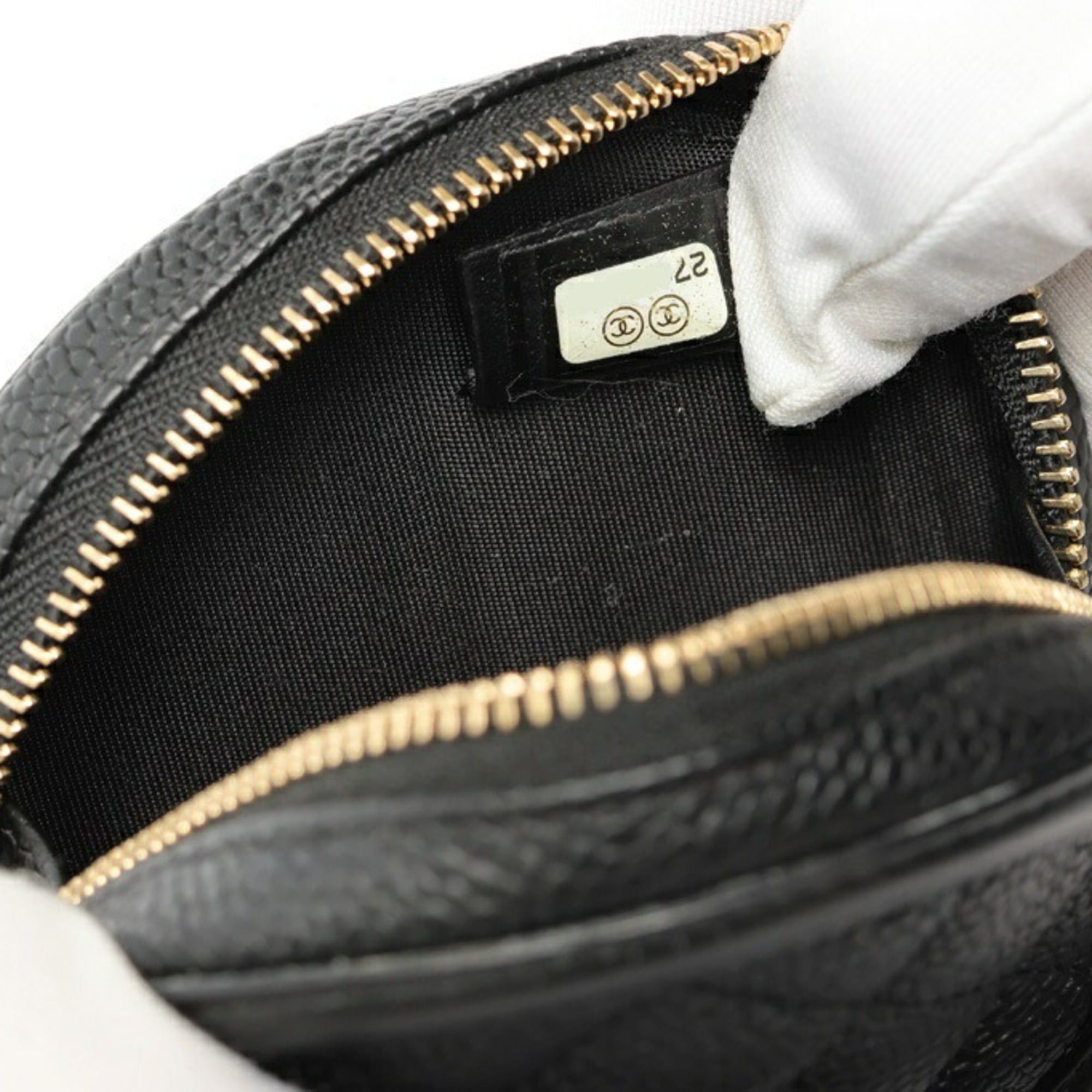 Chanel CHANEL CC Filigree Coin Case A81458 in Black Caviar Leather Size ONE SIZE - 6 Thumbnail