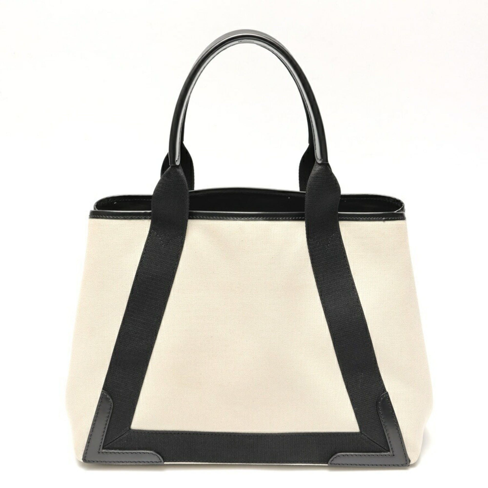Balenciaga Balenciaga Navy Cabas M Tote Bag 581292, Canvas, Leather, Natural Black Size ONE SIZE - 3 Thumbnail