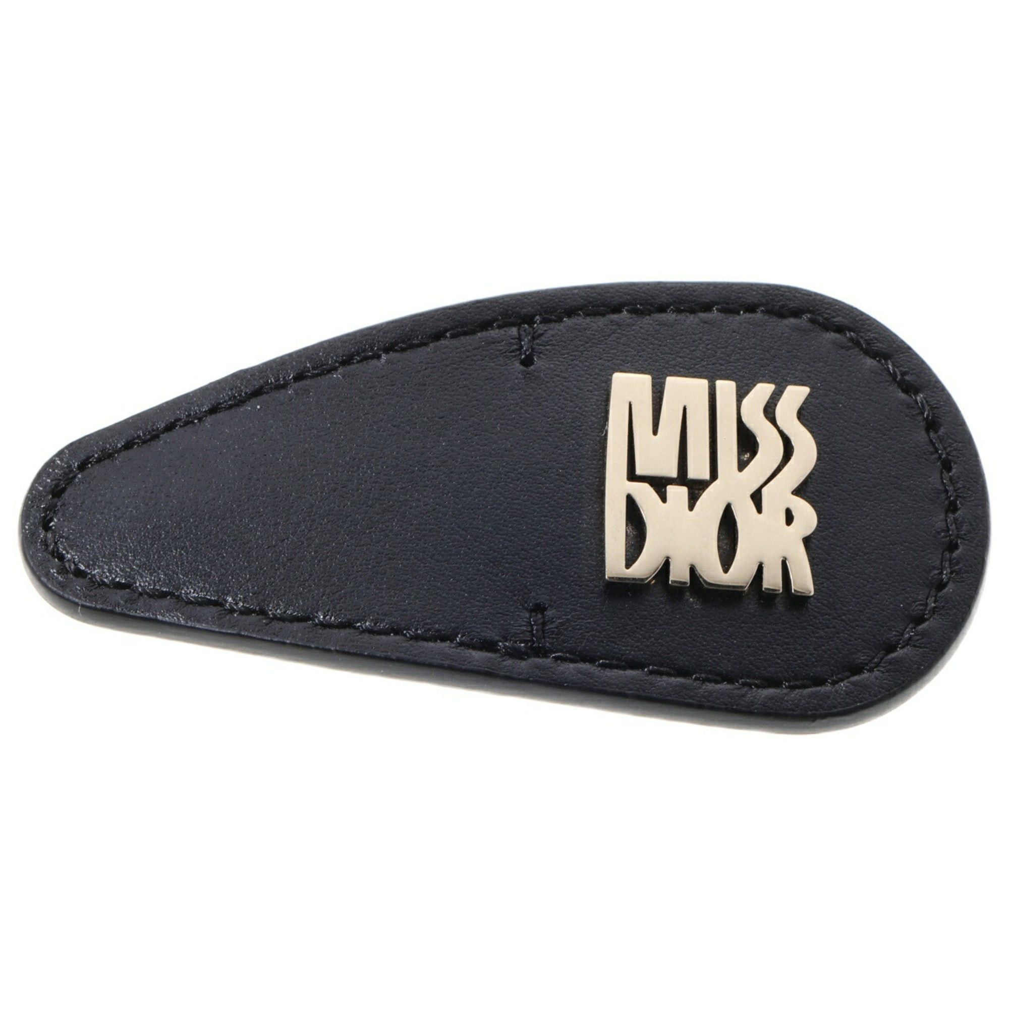 Dior Christian Dior Dior Miss Hair Clip Barrette Hairpin Leather Metal Black S-159911 Size ONE SIZE - 2 Thumbnail
