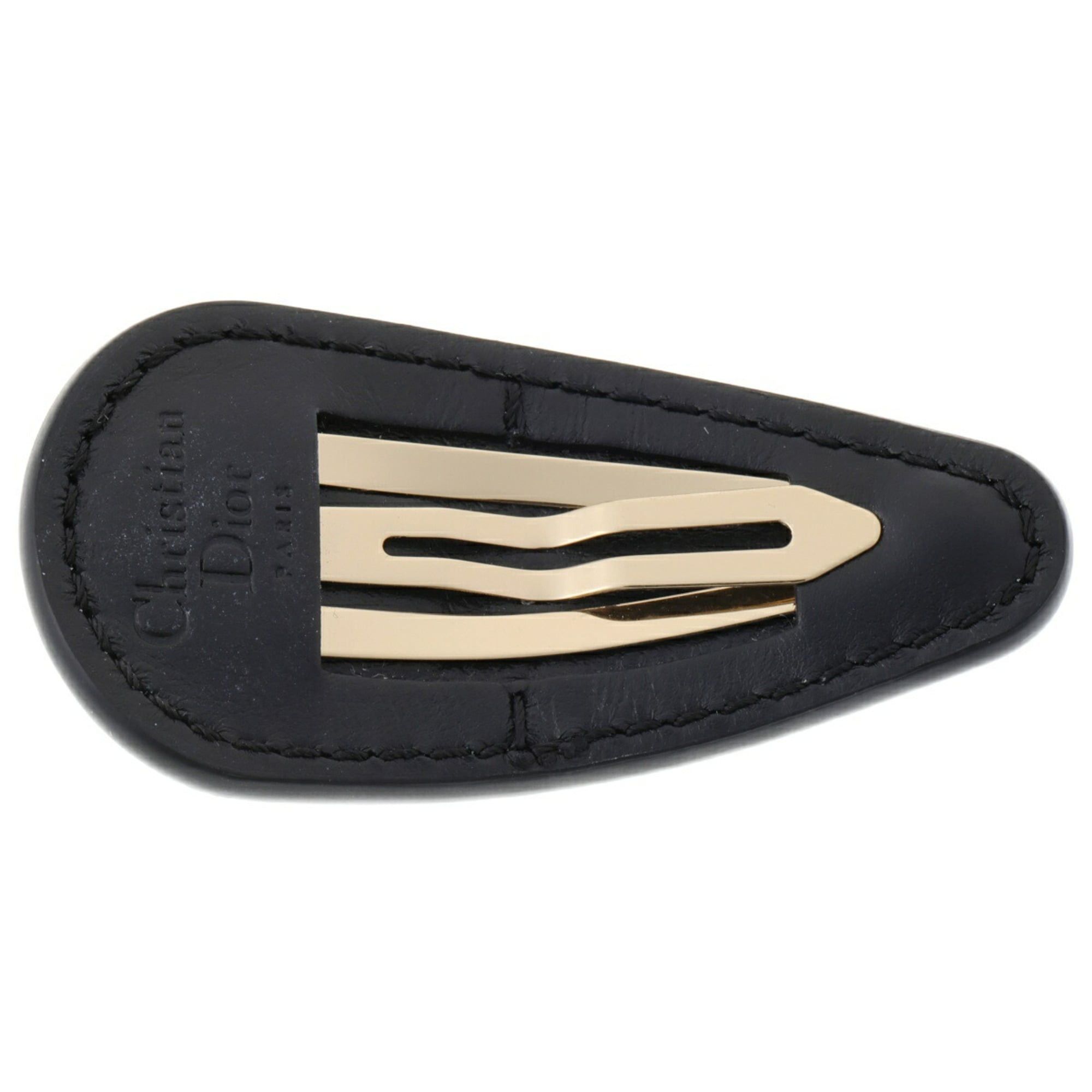 Dior Christian Dior Dior Miss Hair Clip Barrette Hairpin Leather Metal Black S-159911 Size ONE SIZE - 3 Thumbnail