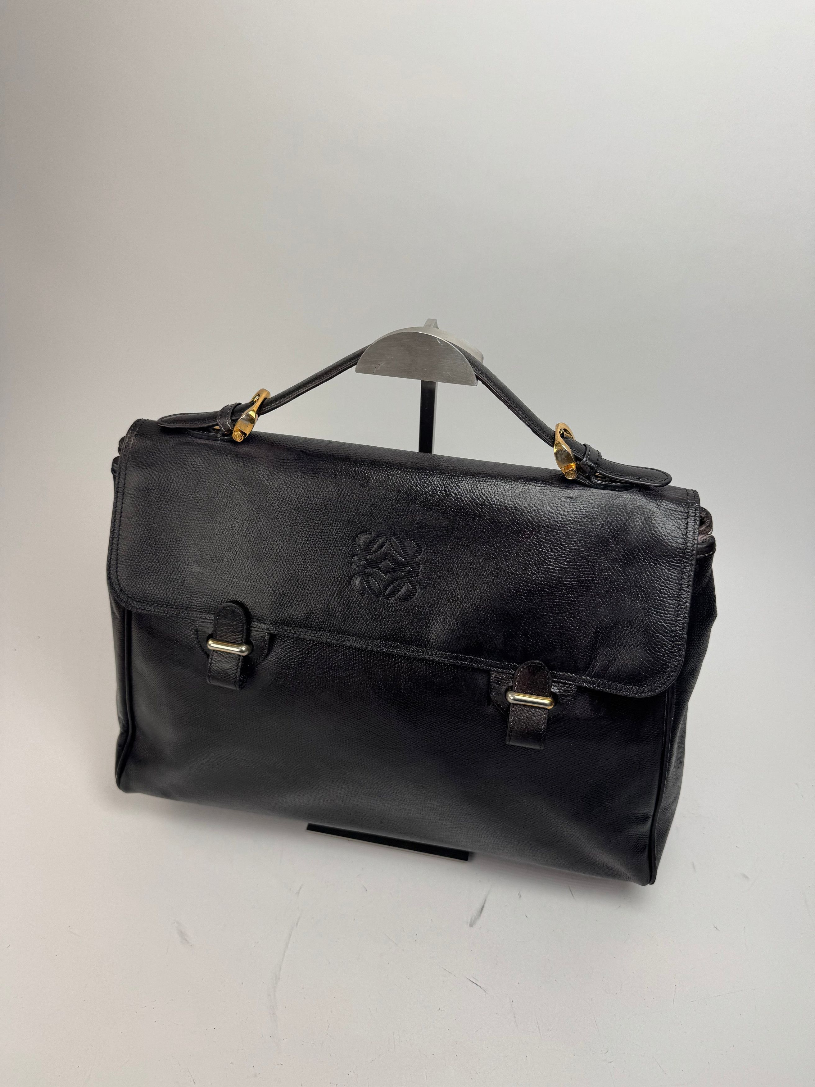 Loewe Vintage 2 Way Leather Bag brown black Size ONE SIZE - 8 Thumbnail