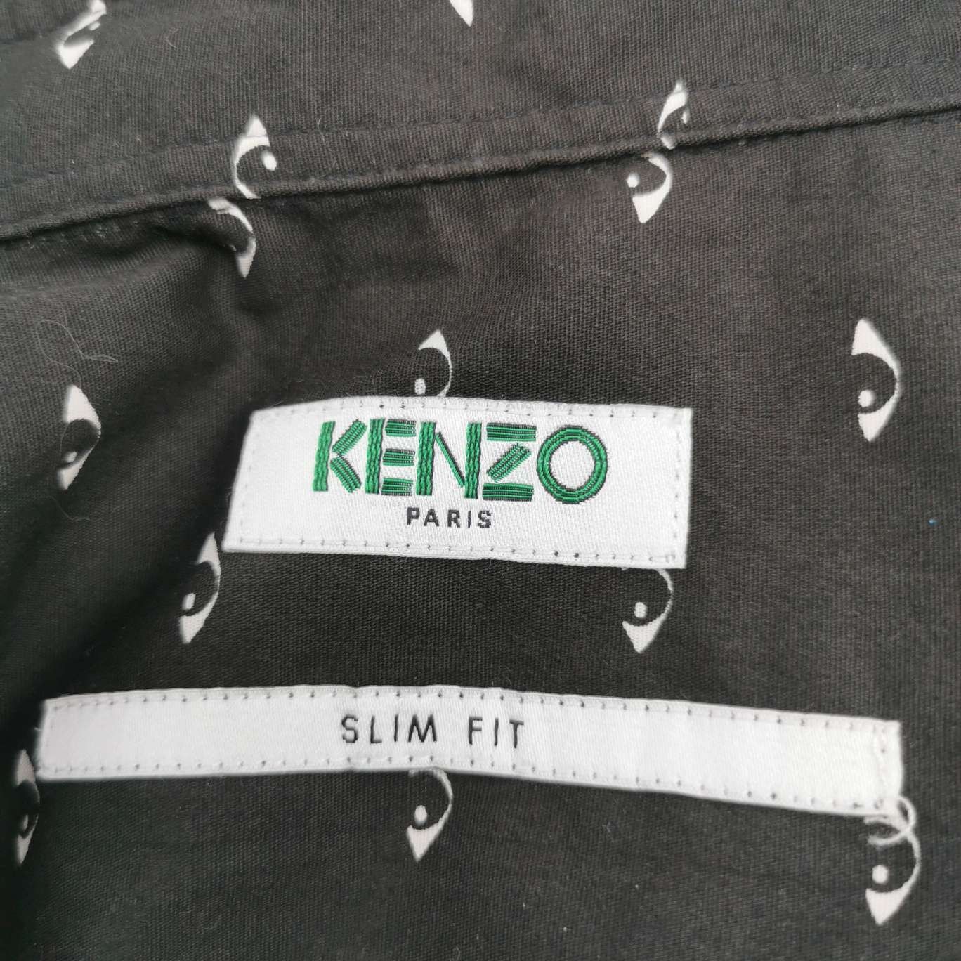 Kenzo Kenzo Black Cotton Eye Print Button-Down Shirt Size US L / EU 52-54 / 3 - 7 Thumbnail