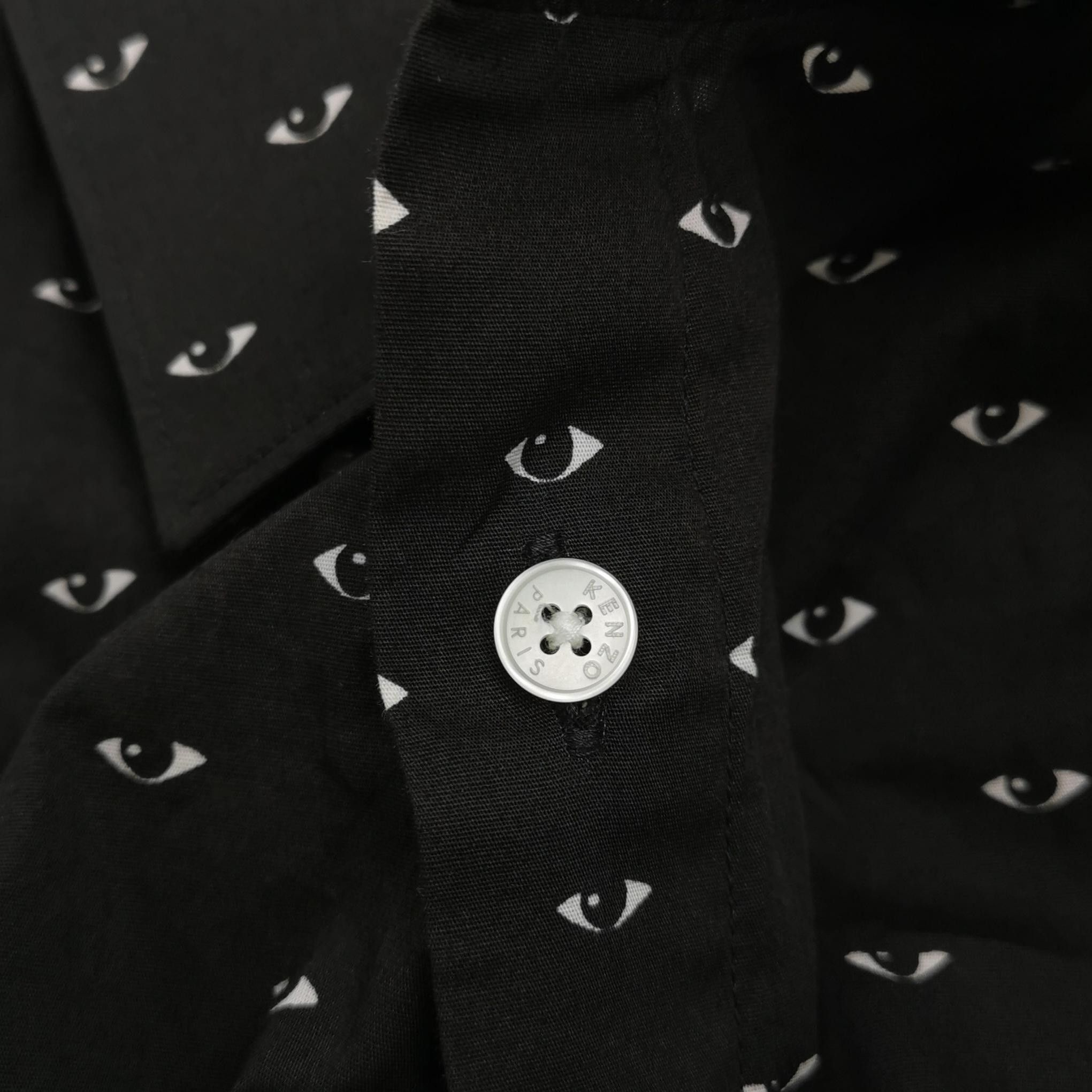 Kenzo Kenzo Black Cotton Eye Print Button-Down Shirt Size US L / EU 52-54 / 3 - 5 Thumbnail