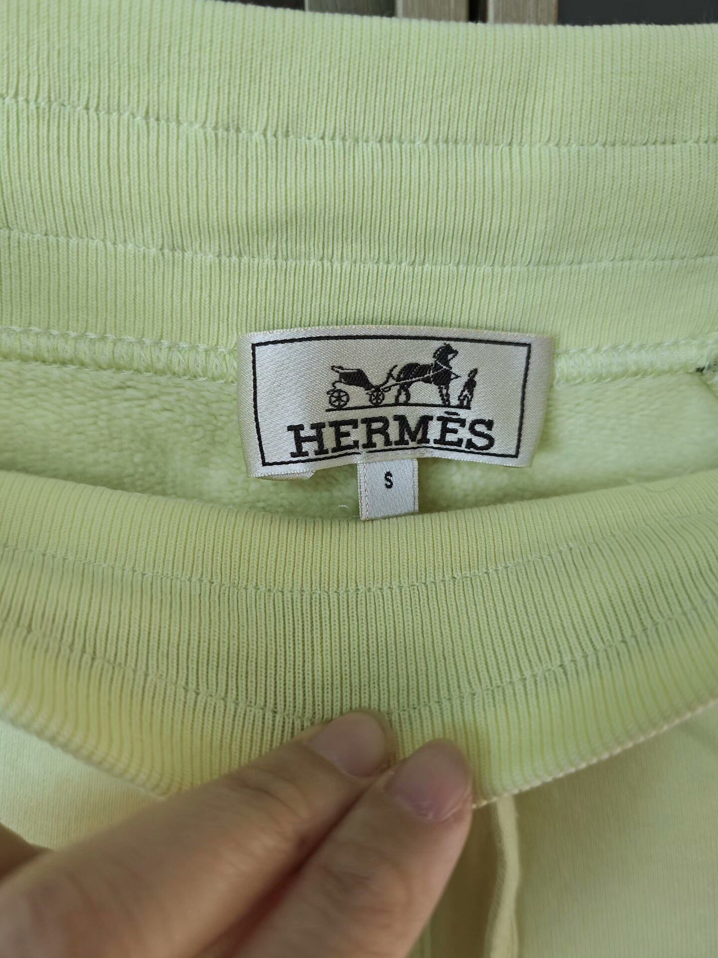 Hermes Hermes Green Fleece-Lined Sweat Shorts Size US 36 / EU 52 - 2 Thumbnail