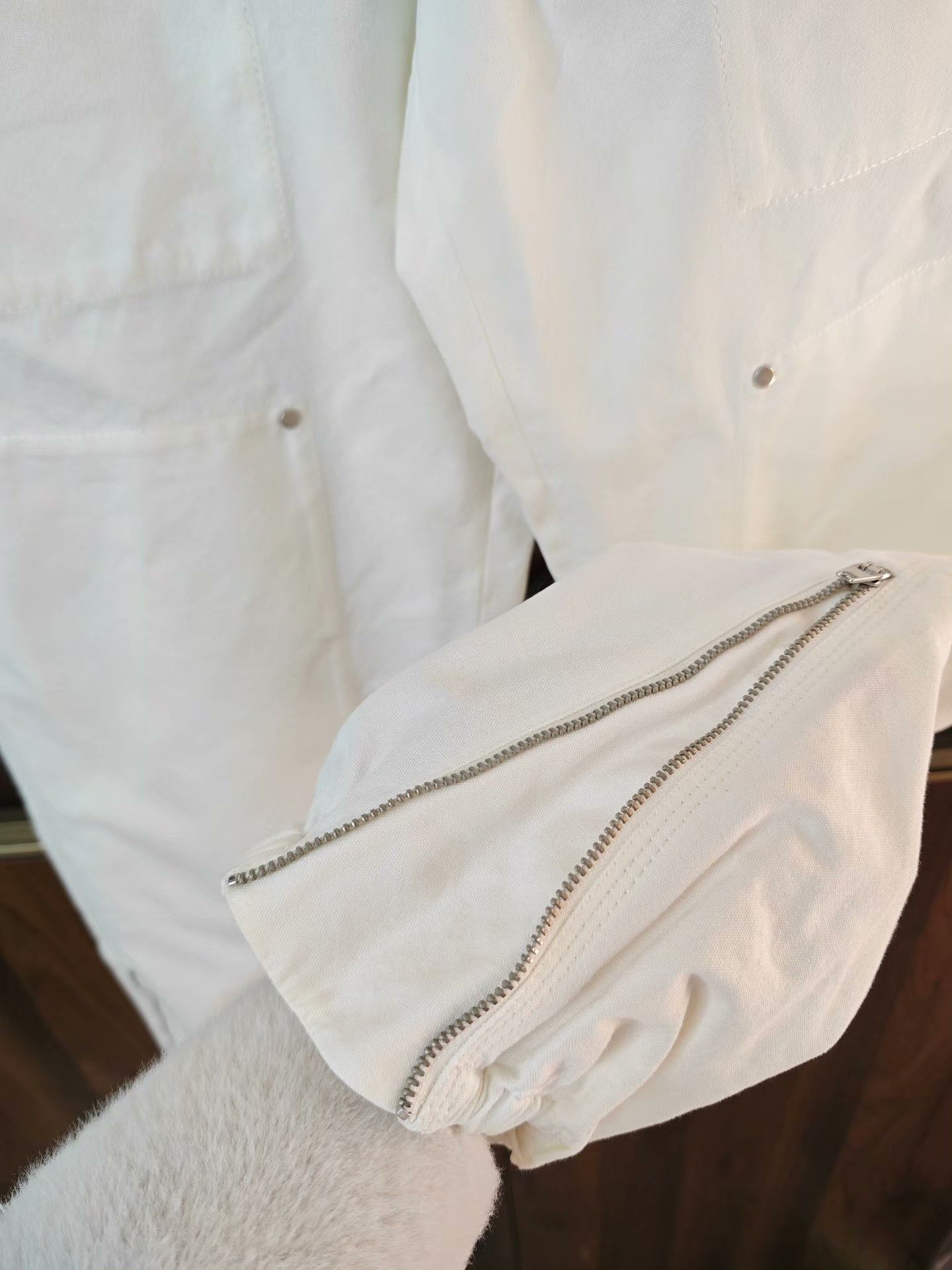 Moncler Moncler Men's White Cargo Denim Pants Size US 26 / EU 42 - 2 Thumbnail