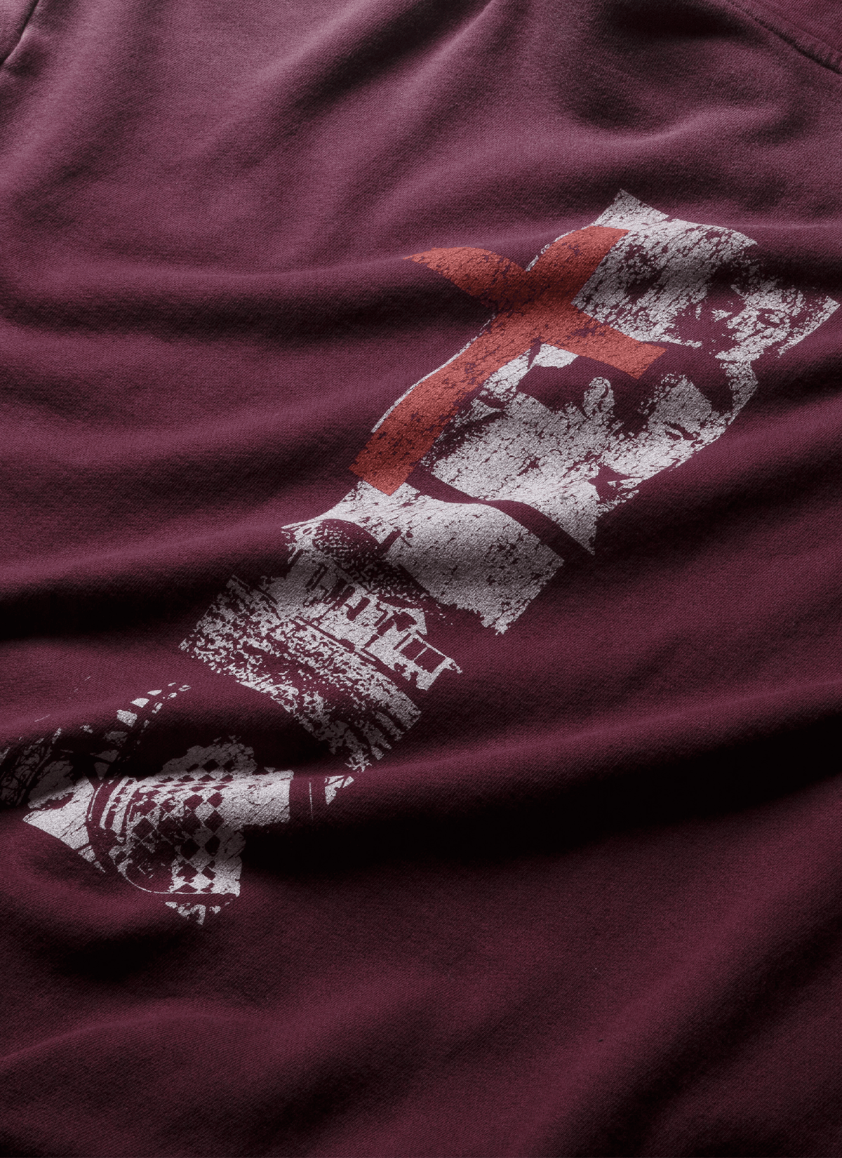 Other Pieces Inhumane Half Zip Sweatshirt Vintage Maroon Size US M / EU 48-50 / 2 - 3 Thumbnail