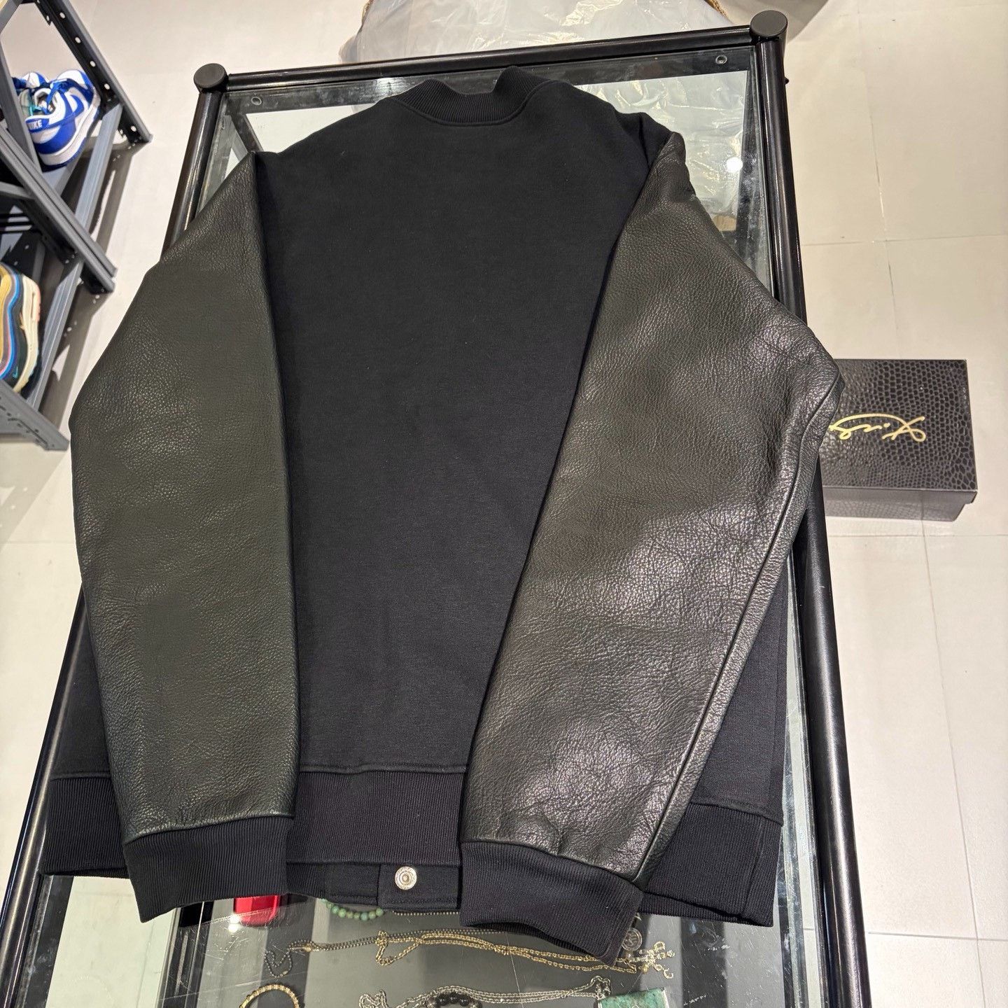 Chrome Hearts Chrome Hearts CH Leather Wool Sleeve Jacket Size US XL / EU 56 / 4 - 2 Thumbnail