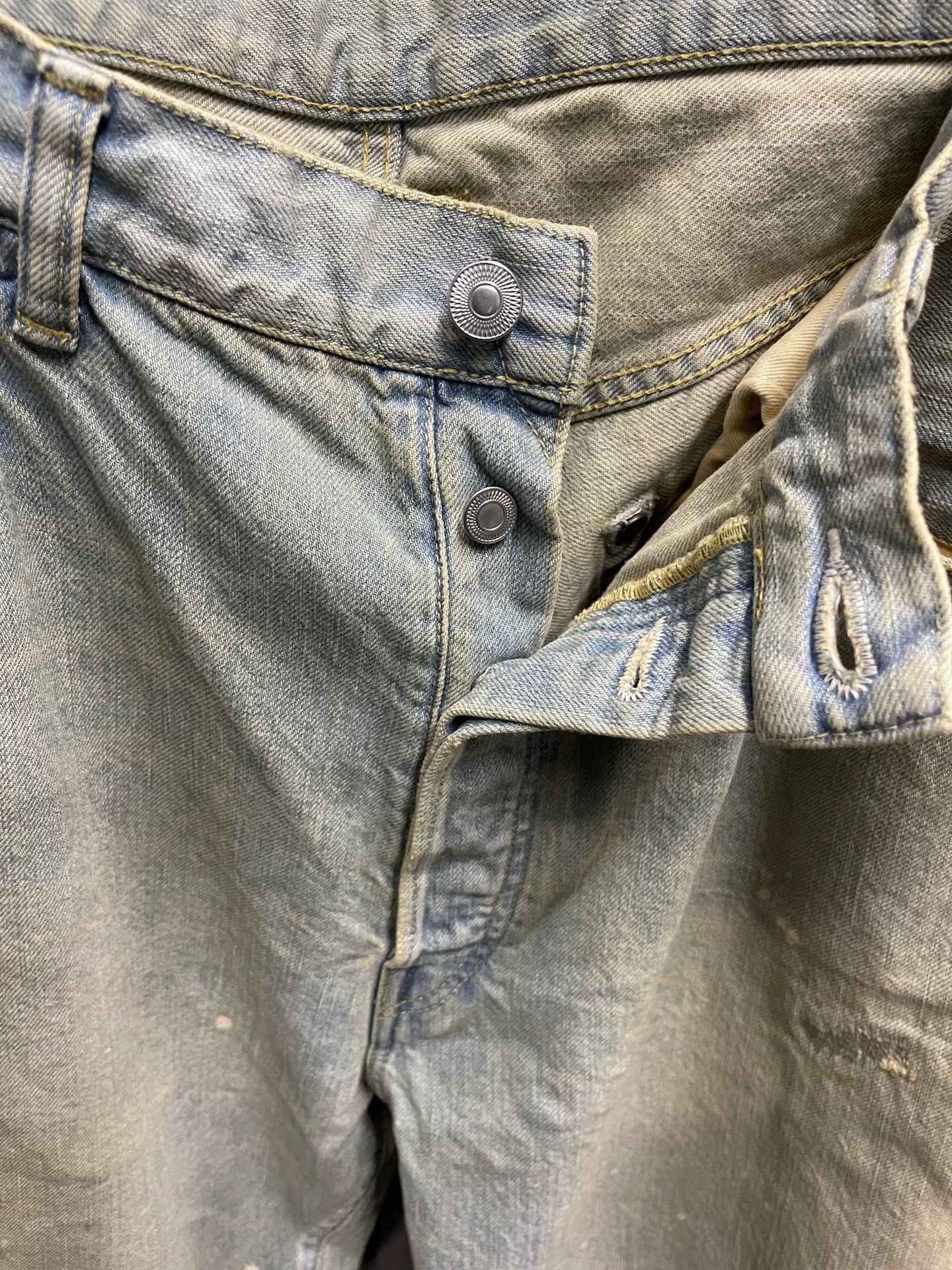 A.PRESSE A.PRESSE Washed Denim Wide Pants Size 38" / US 16 / IT 52 - 2 Thumbnail
