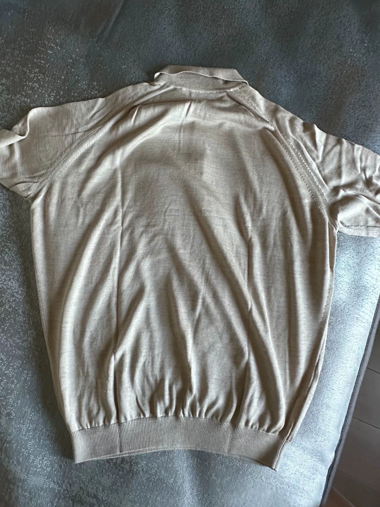 Herill HERILL Silk Knit Beige Polo Shirt Size US M / EU 48-50 / 2 - 2 Thumbnail