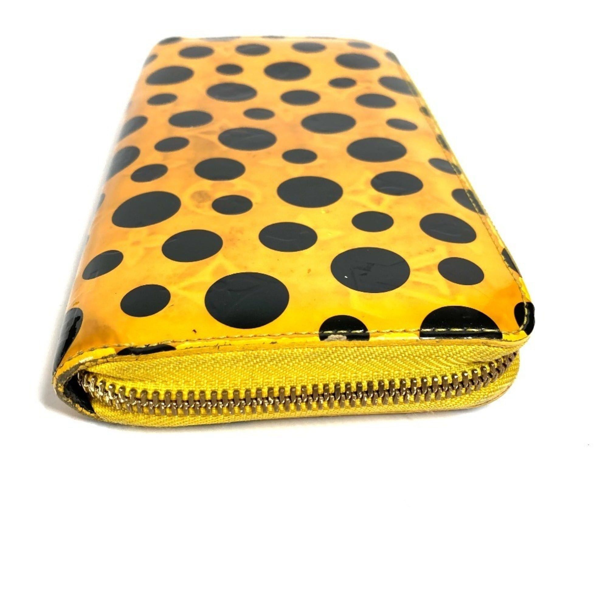 Louis Vuitton LOUIS VUITTON M91571 Dot Infinity Yayoi Kusama Polka Zippy Wallet, Long Wallet with Round Zipper, Patent Leather, Women's, Yellow Size ONE SIZE - 4 Thumbnail