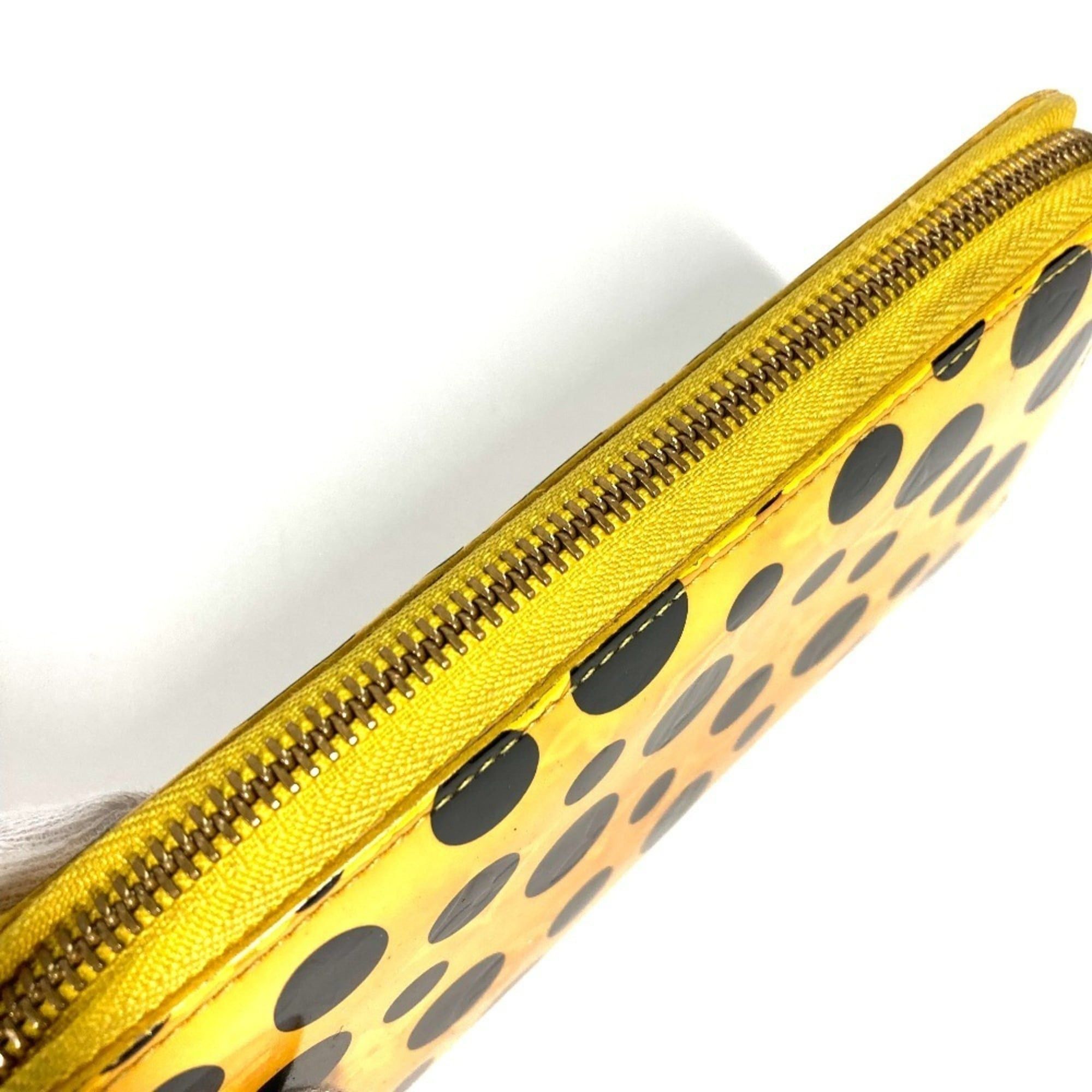 Louis Vuitton LOUIS VUITTON M91571 Dot Infinity Yayoi Kusama Polka Zippy Wallet, Long Wallet with Round Zipper, Patent Leather, Women's, Yellow Size ONE SIZE - 9 Thumbnail